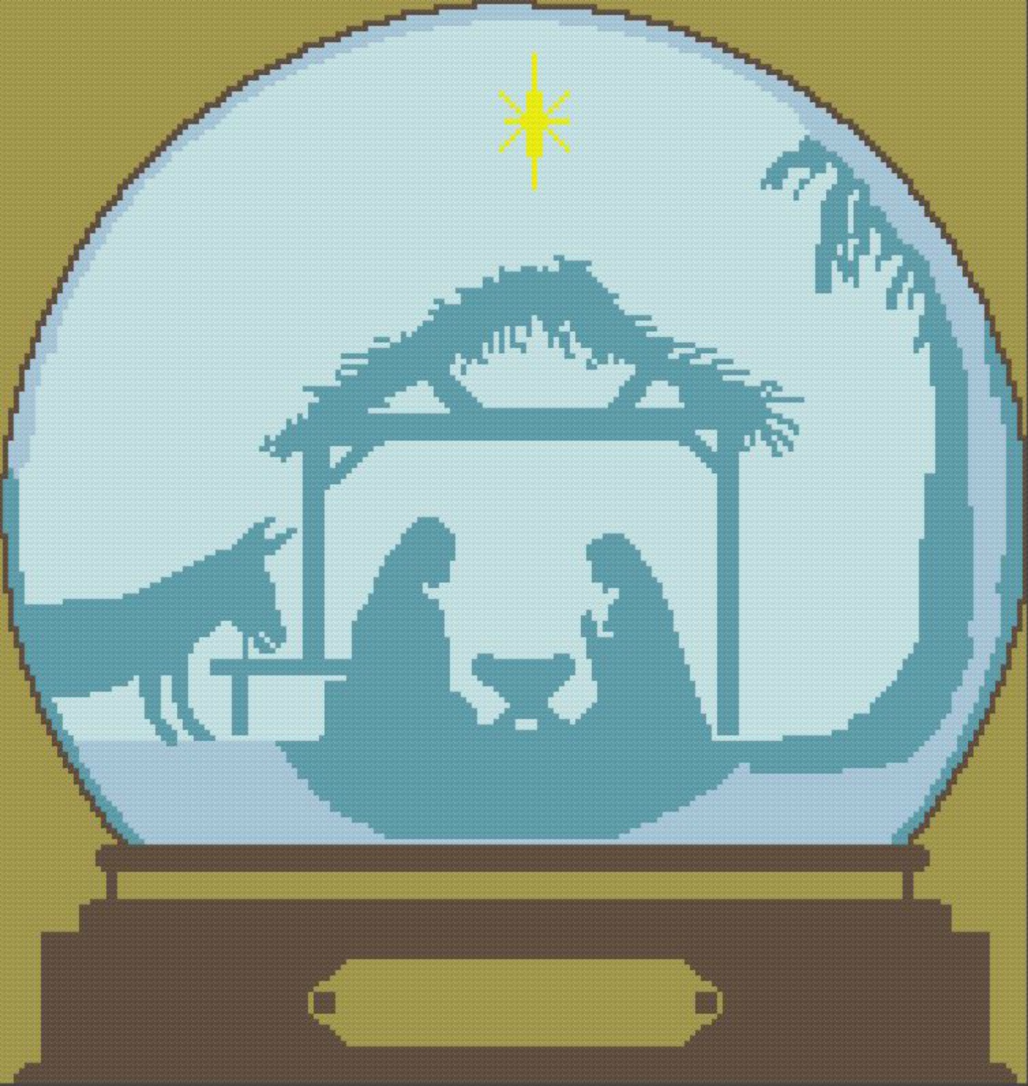 Nativity Snow Globe Afghan, SC or TSS Crochet Pattern