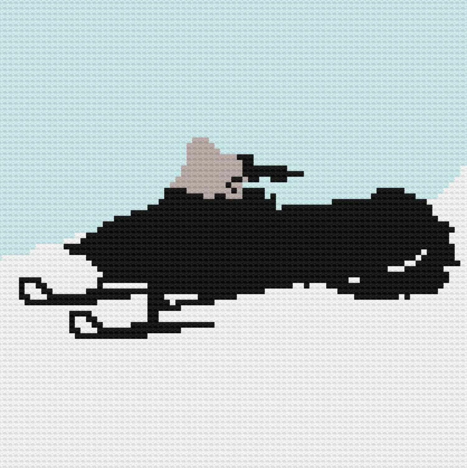 Snowmobile Silhouette Afghan, C2C Crochet Pattern