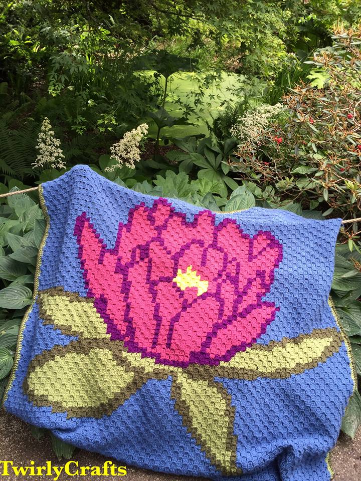 Crochet Square Lotus Flower Blanket Crochet Pattern Lotus Afghan
