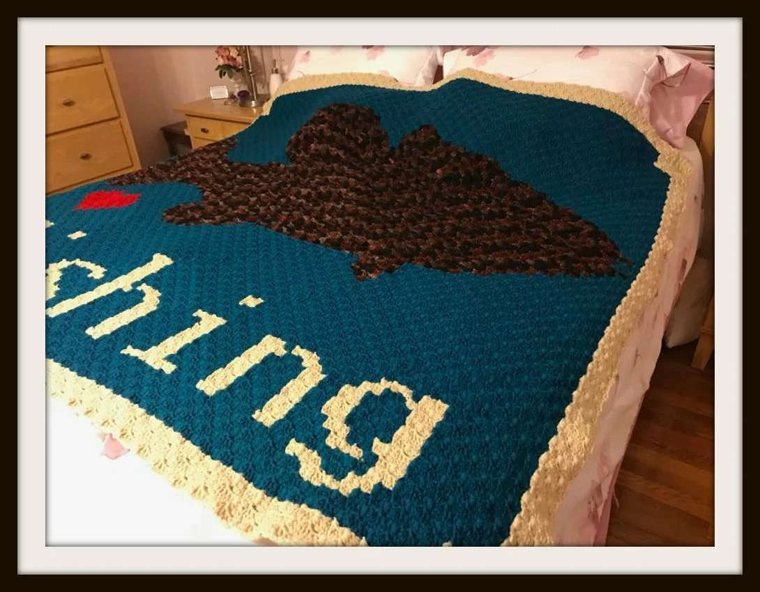 Love Fishing Afghan, C2C Crochet Pattern