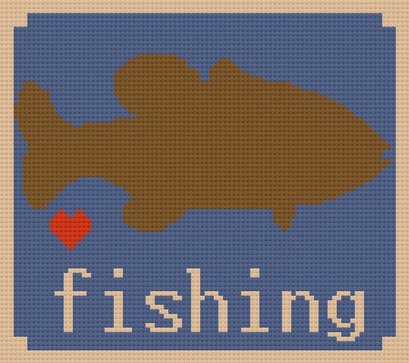 Love Fishing Afghan, C2C Crochet Pattern