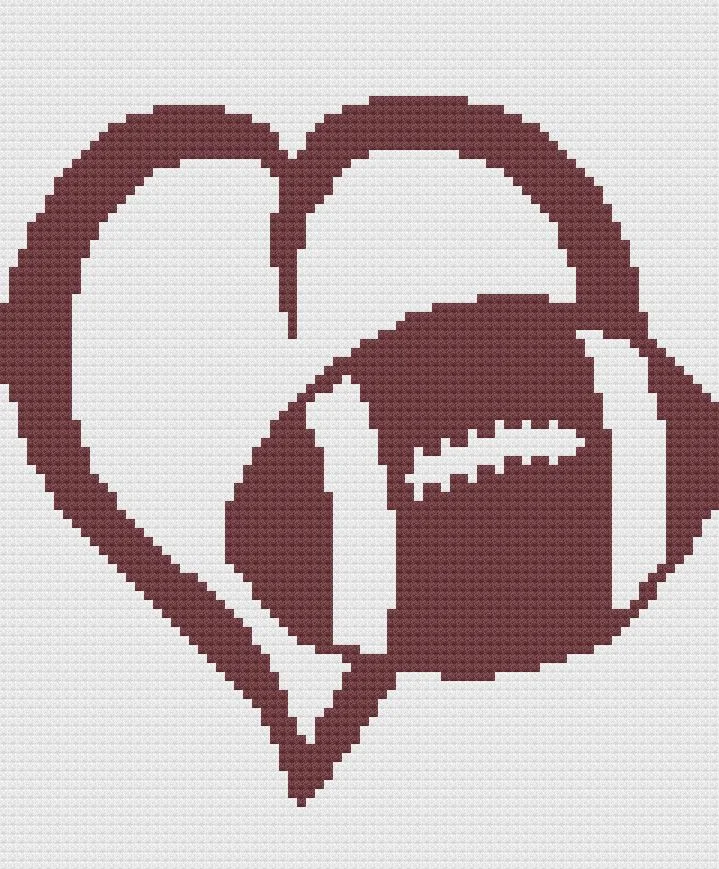 Love Football Afghan, C2C Crochet Pattern