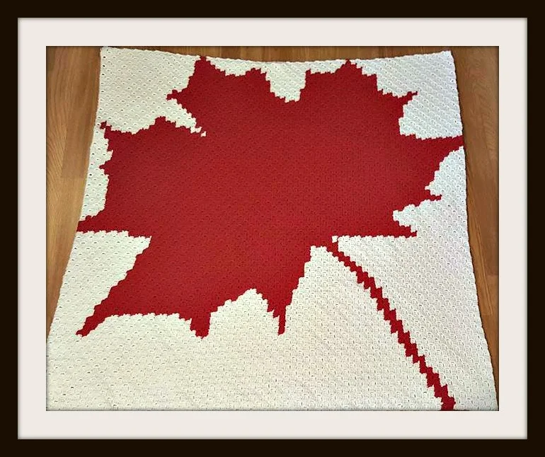 Maple Leaf Afghan, C2C Crochet Pattern