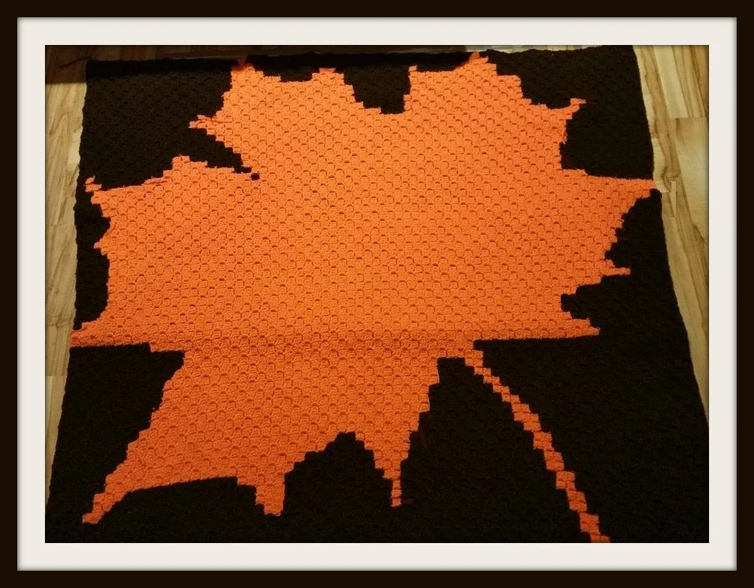 Maple Leaf Afghan, C2C Crochet Pattern