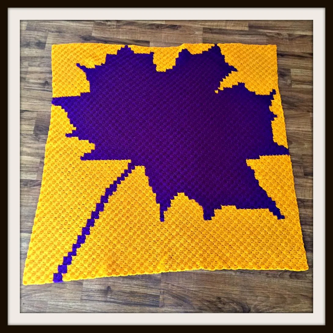 Maple Leaf Afghan, C2C Crochet Pattern