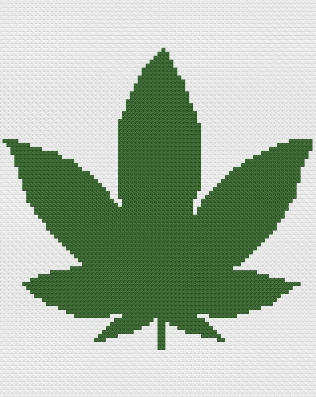 Marijuana Leaf Afghan, C2C Crochet Pattern