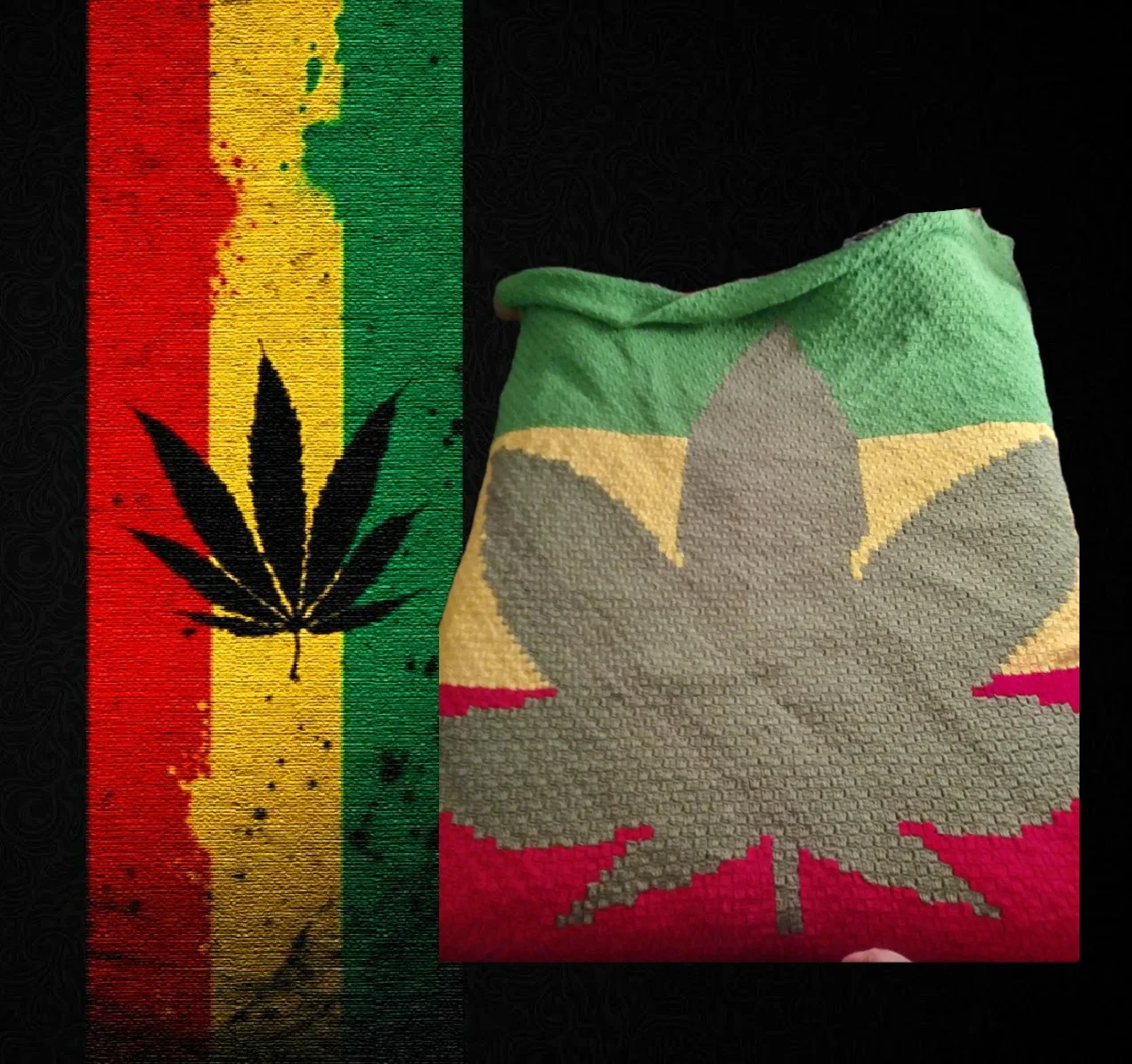 Marijuana Leaf Stripe Afghan, C2C Crochet Pattern