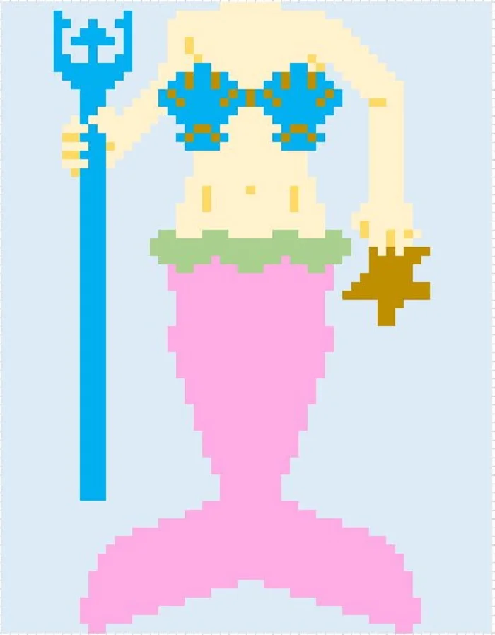 Mermaid Baby Afghan Blanket, C2C Crochet Pattern