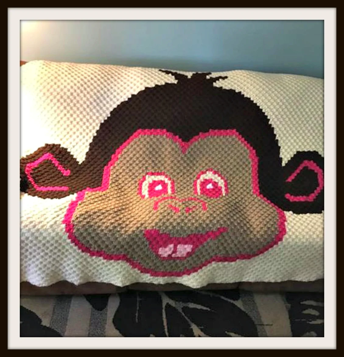 Monkey Face Twin Afghan, C2C Crochet Pattern