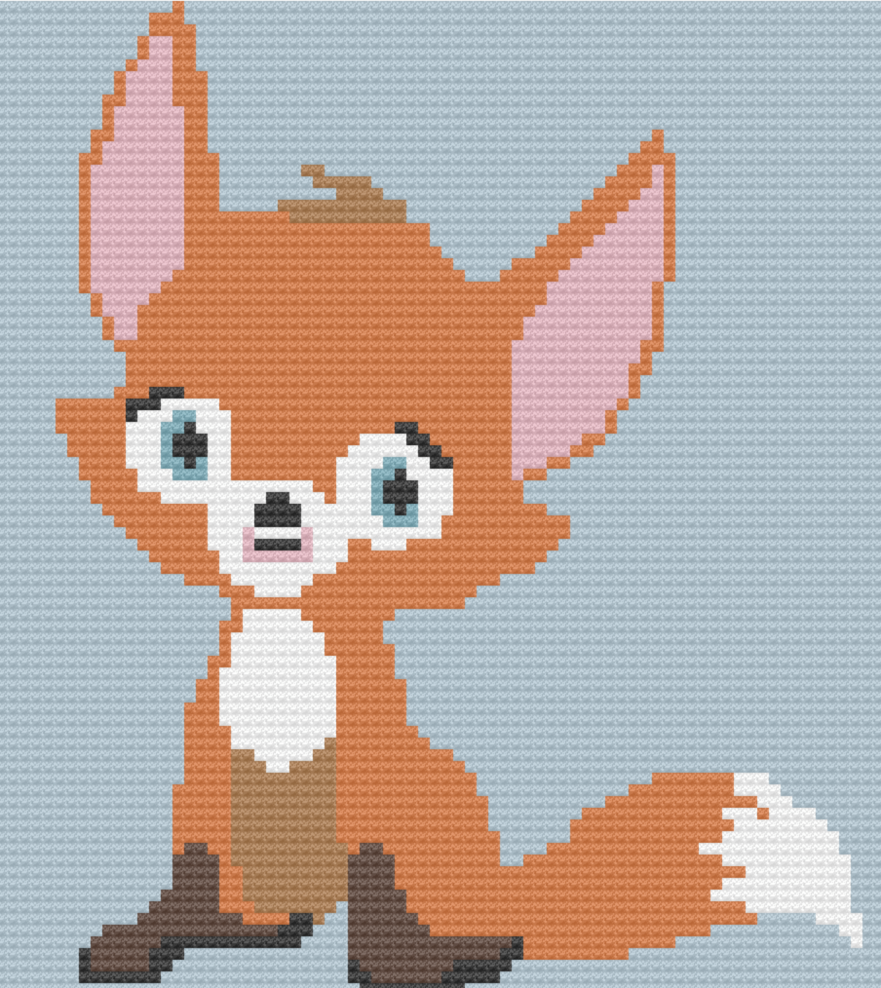 Fox Kids Afghan, C2C Crochet Pattern