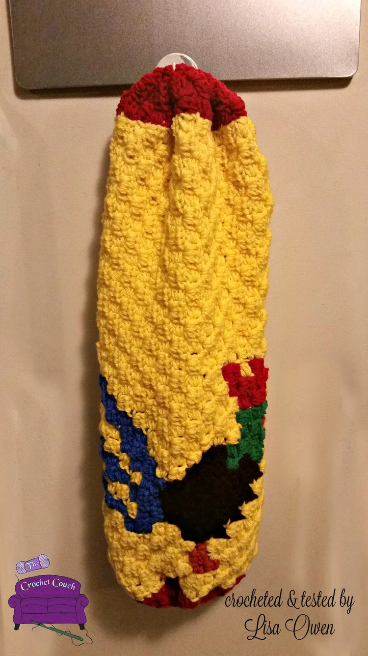 Rooster Grocery Bag Holder, C2C Crochet Pattern rooster-grocery-bag-holder-c2c-crochet-pattern