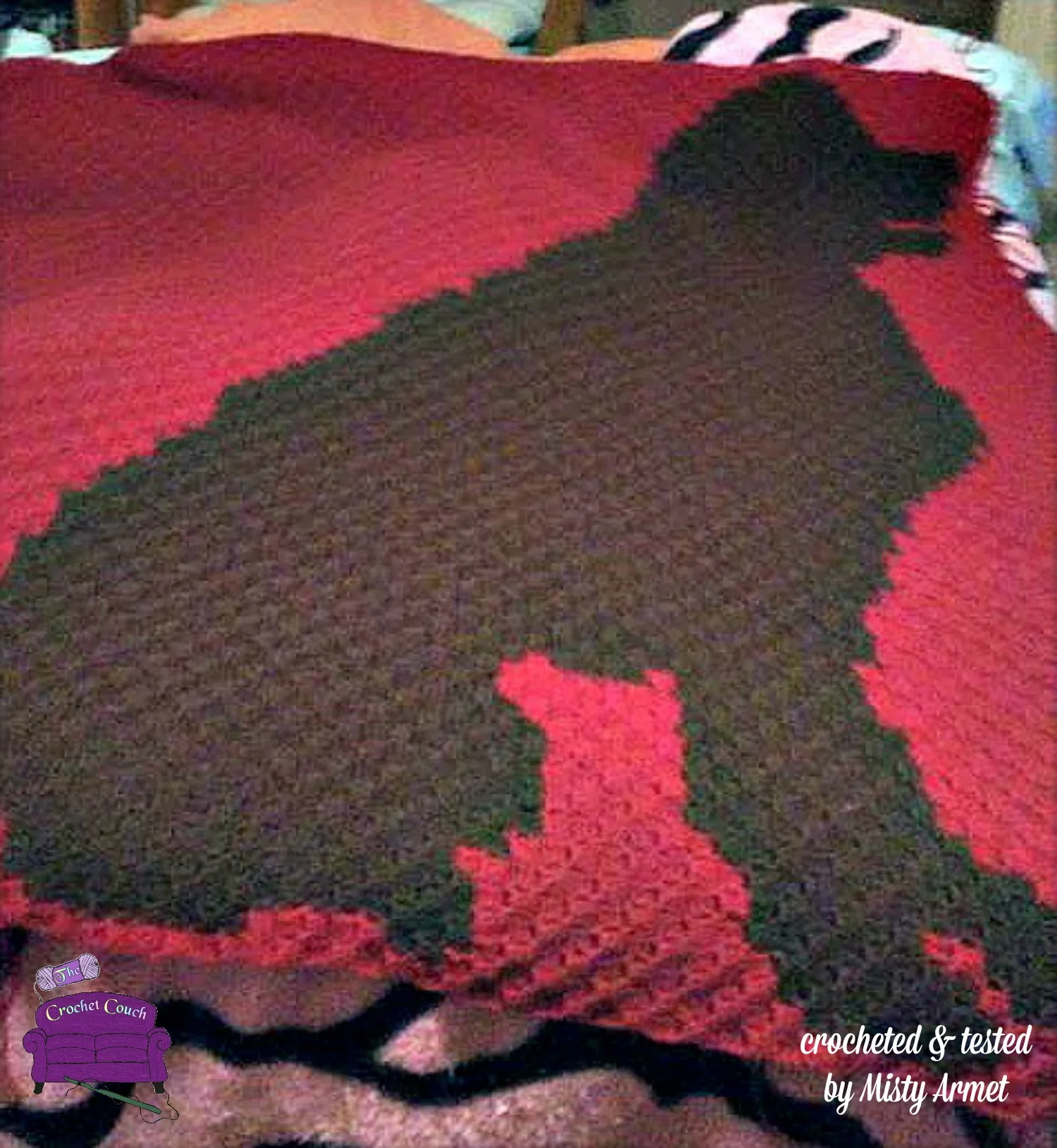 Dog Silhouette Afghan, C2C Crochet Pattern, Written Row by Row, Color Counts, Instant Download, C2C Graph, C2C Pattern