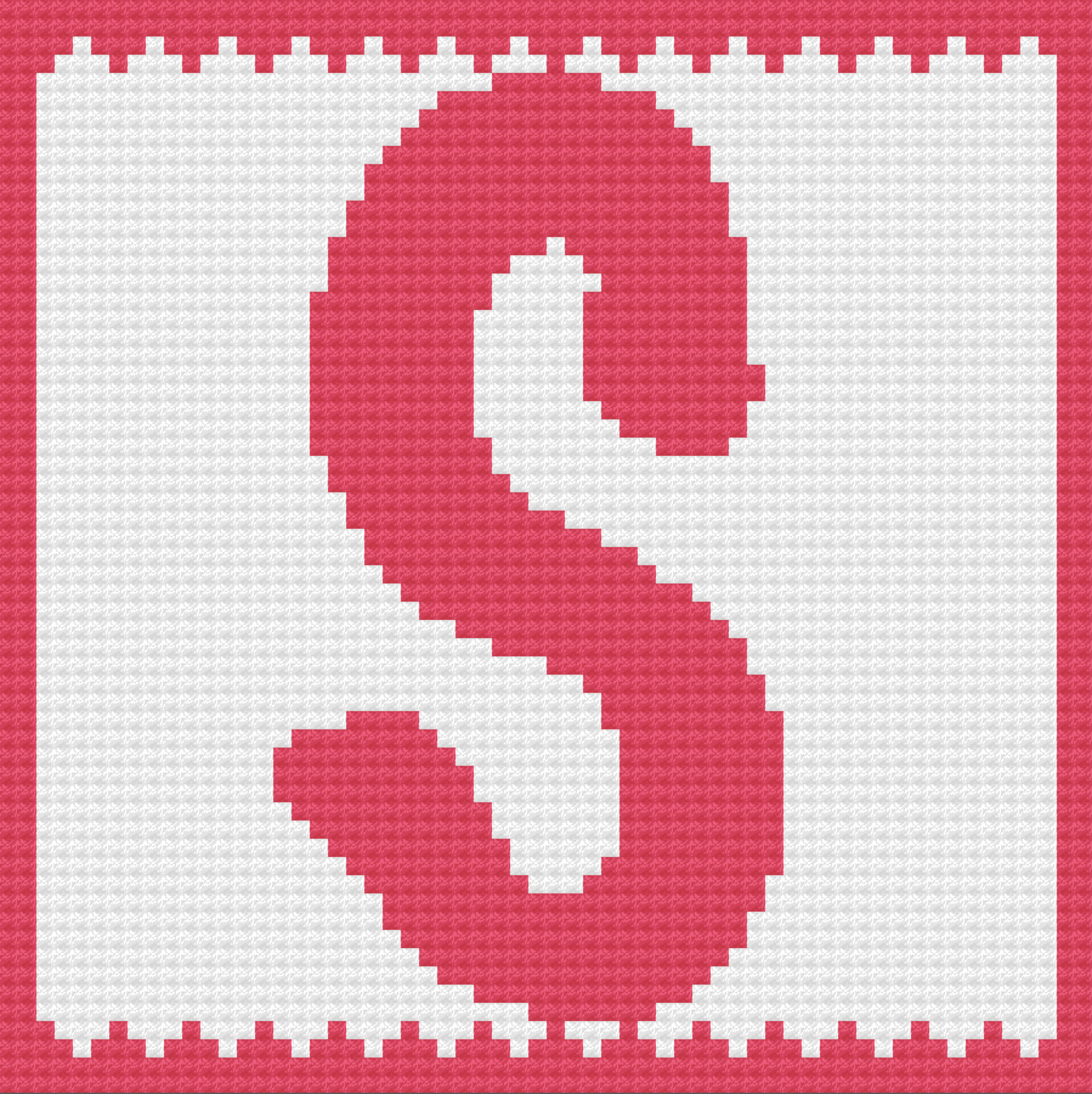 Letter S Kids Afghan, C2C Crochet Pattern
