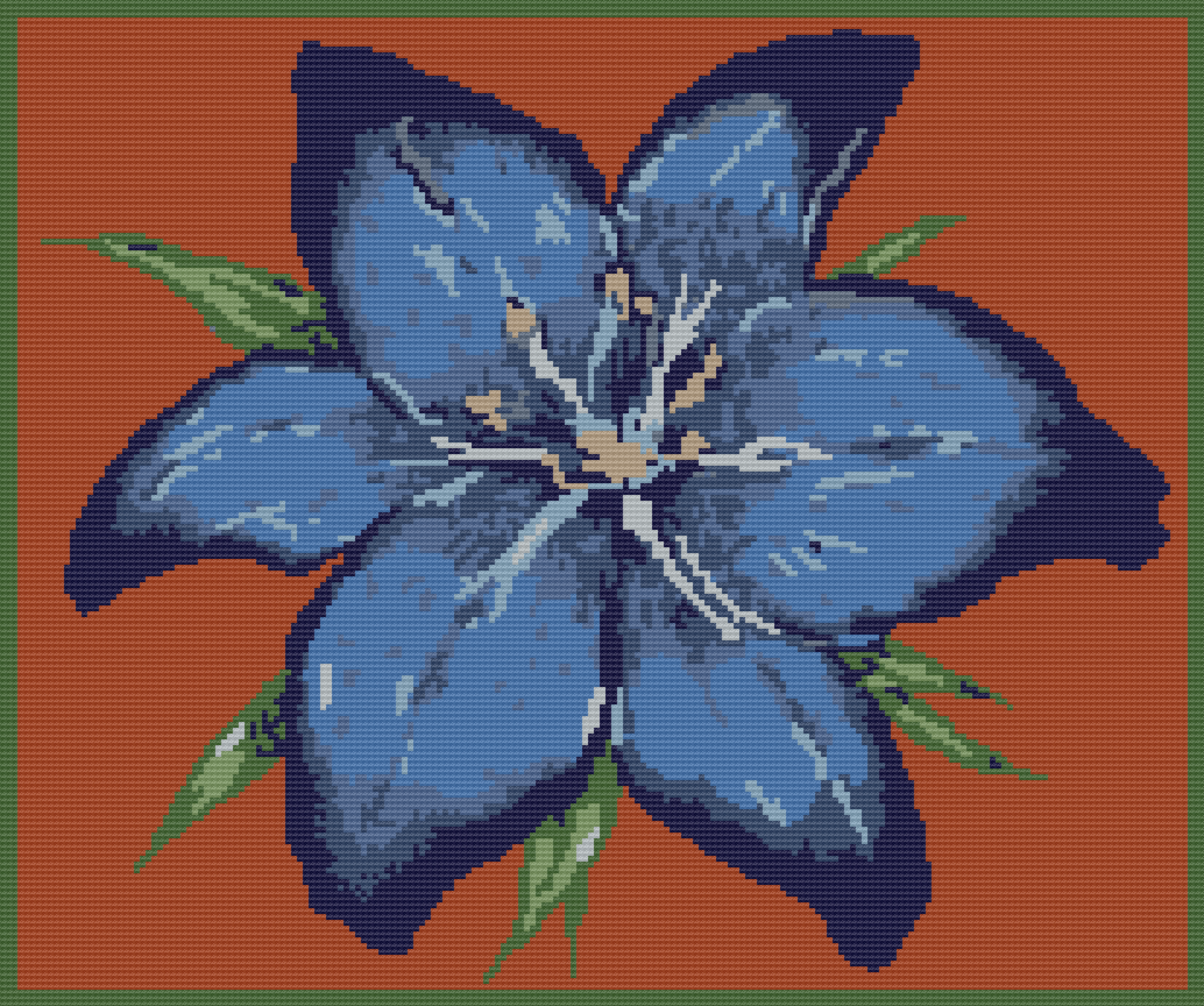 Blue Stargazer Lily Afghan, SC and TSS Crochet Pattern