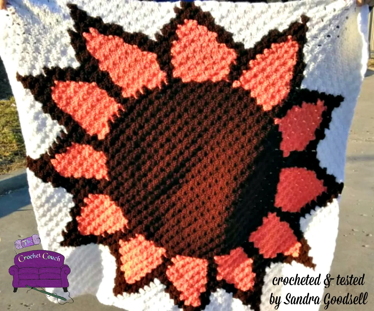 Sunflower Baby Afghan, C2C Crochet Pattern, Written Row by Row, Color Counts, Instant Download, C2C Graph, C2C Pattern, Corner to Corner, Graphgan, Crochet Pattern