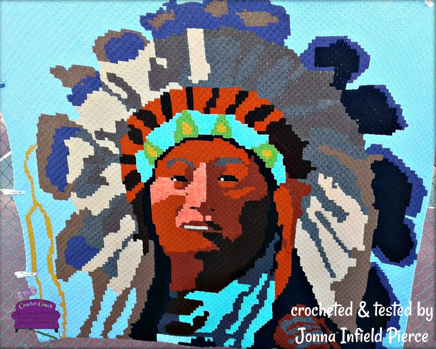 Indian Chief Afghan, Mini C2C Crochet Pattern
