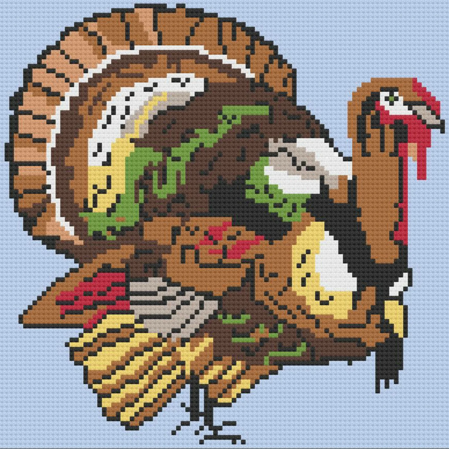 Turkey Afghan, C2C Crochet Pattern, Written Row by Row, Color Counts, Instant Download, C2C Graph, C2C Pattern, Corner to Corner, Graphgan, Crochet Pattern