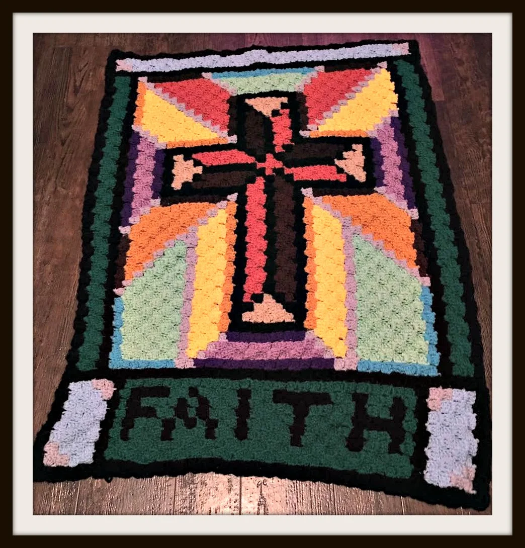 Stained Glass Children's Afghan, C2C Crochet Pattern