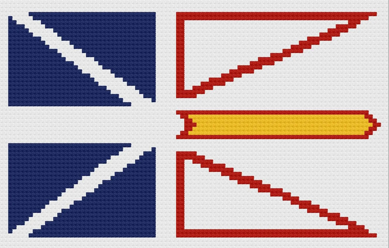 Newfoundland Flag Afghan, C2C Crochet Pattern, Written Row by Row, Color Counts, Instant Download, C2C Graph, C2C Pattern, c2c graphgan pattern, Corner to Corner, Graphgan, Crochet Pattern