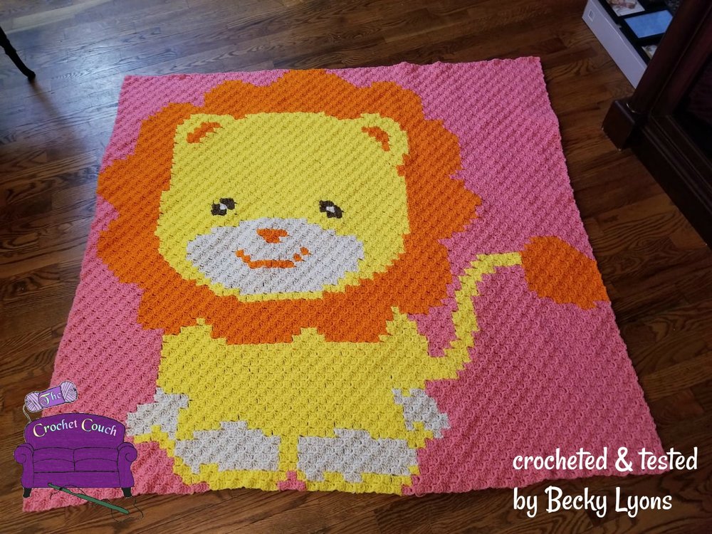 lion baby blanket crochet pattern