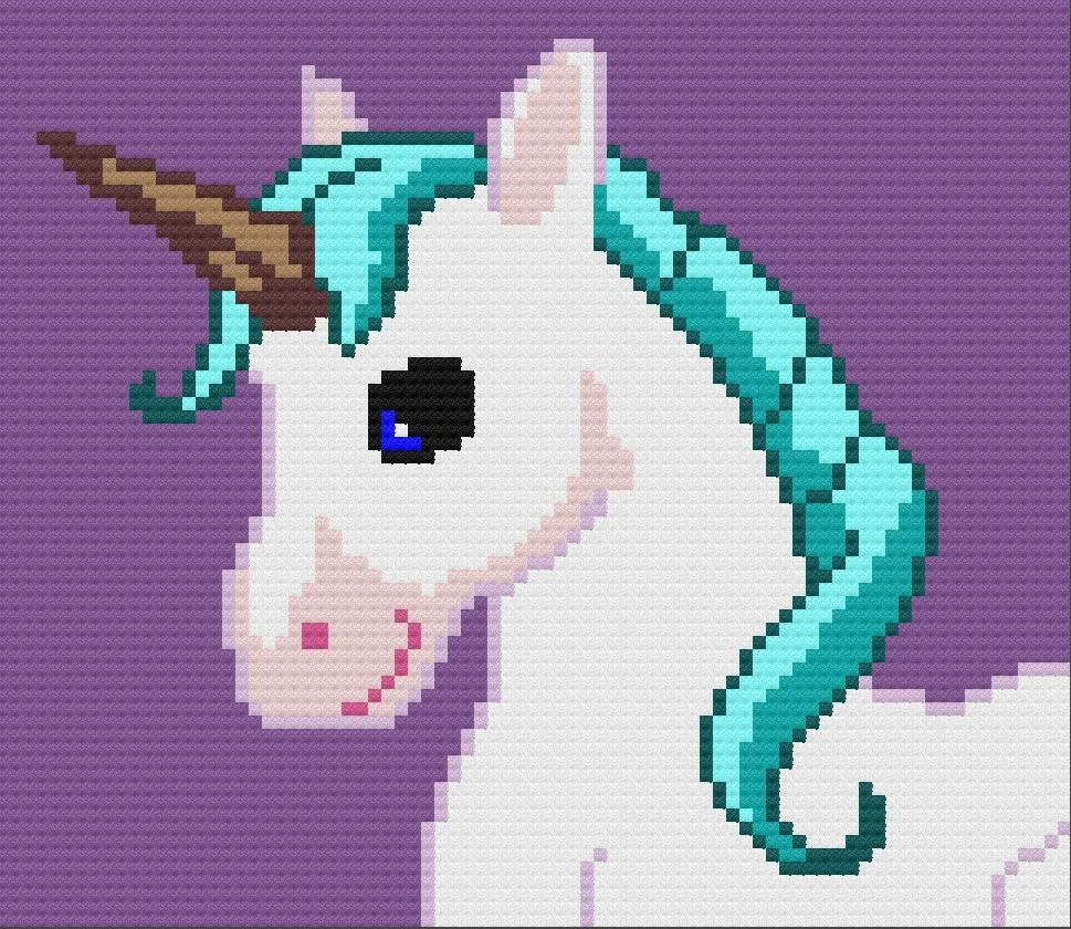 Unicorn Kids Blanket, C2C Crochet Pattern