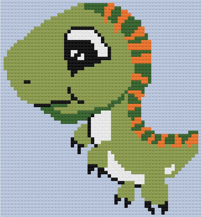 T Rex Baby Afghan, C2C Crochet Pattern, Written Row by Row, Color Counts, Instant Download, C2C Graph, C2C Pattern, c2c graphgan pattern, Corner to Corner, Graphgan, Crochet Pattern