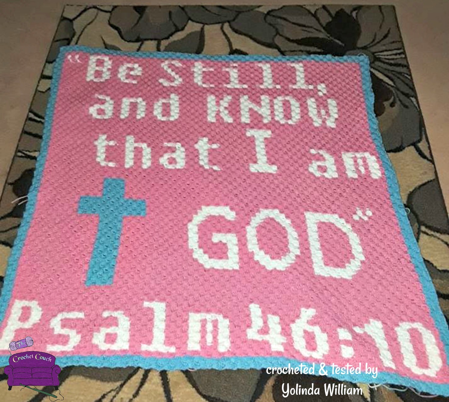 Be Still Afghan, Psalm 46:10, C2C Crochet Pattern
