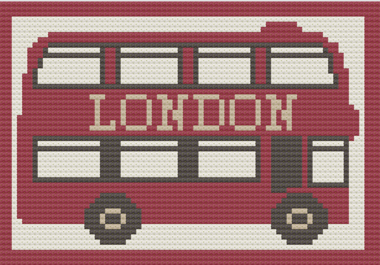 London Bus Afghan, C2C Crochet Pattern, Written Row by Row, Color Counts, Instant Download, C2C Graph, C2C Pattern, c2c graphgan pattern, Corner to Corner, Graphgan, Crochet Pattern