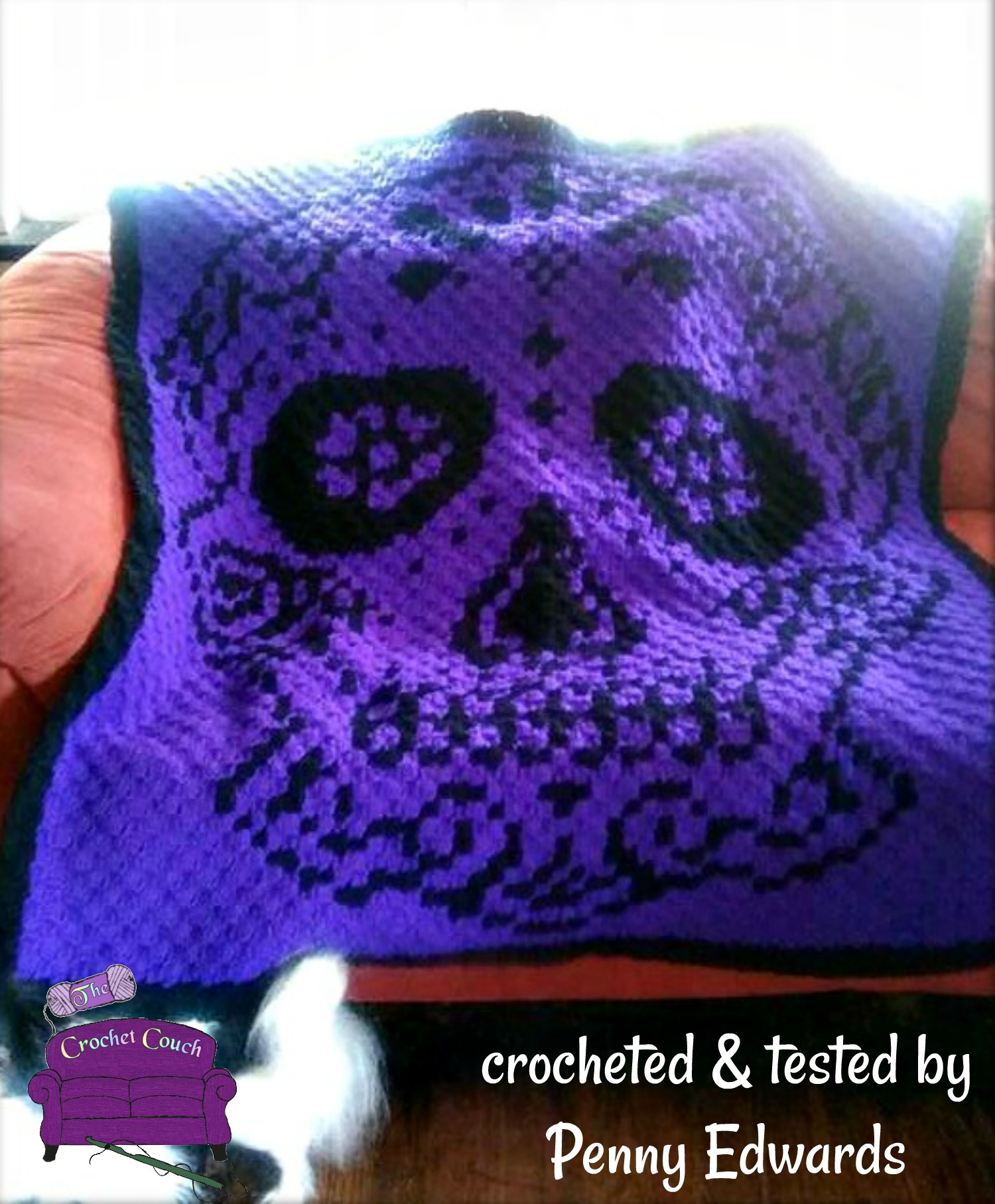 Sugar Skull Afghan, 2 Colors, C2C Crochet Pattern, Written Row by Row, Color Counts, Instant Download, C2C Graph, C2C Pattern, C2C Graphgan Pattern, Corner to Corner, Graphgan, Crochet Pattern