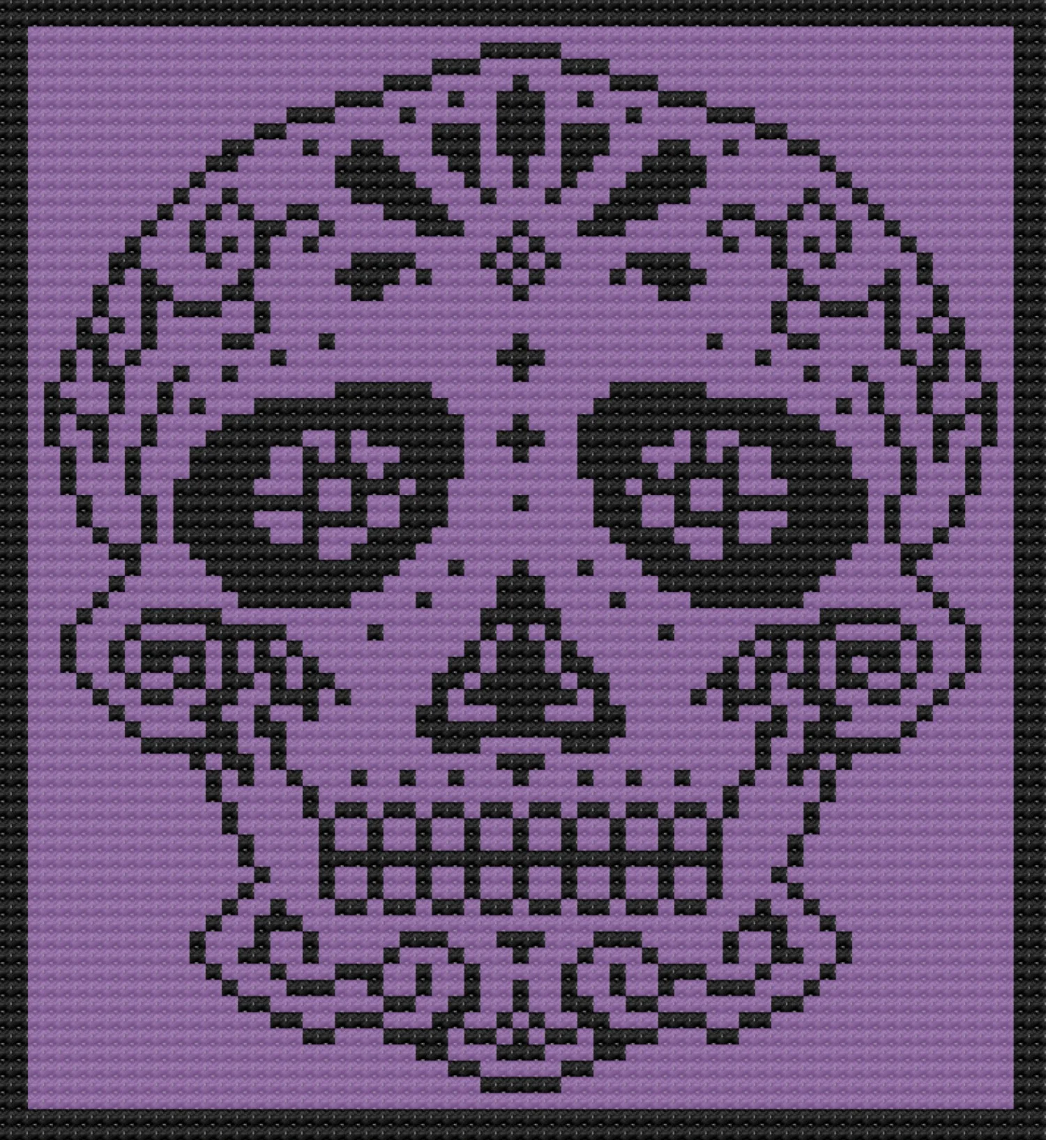 Sugar Skull Afghan, 2 Colors, C2C Crochet Pattern, Written Row by Row, Color Counts, Instant Download, C2C Graph, C2C Pattern, C2C Graphgan Pattern, Corner to Corner, Graphgan, Crochet Pattern