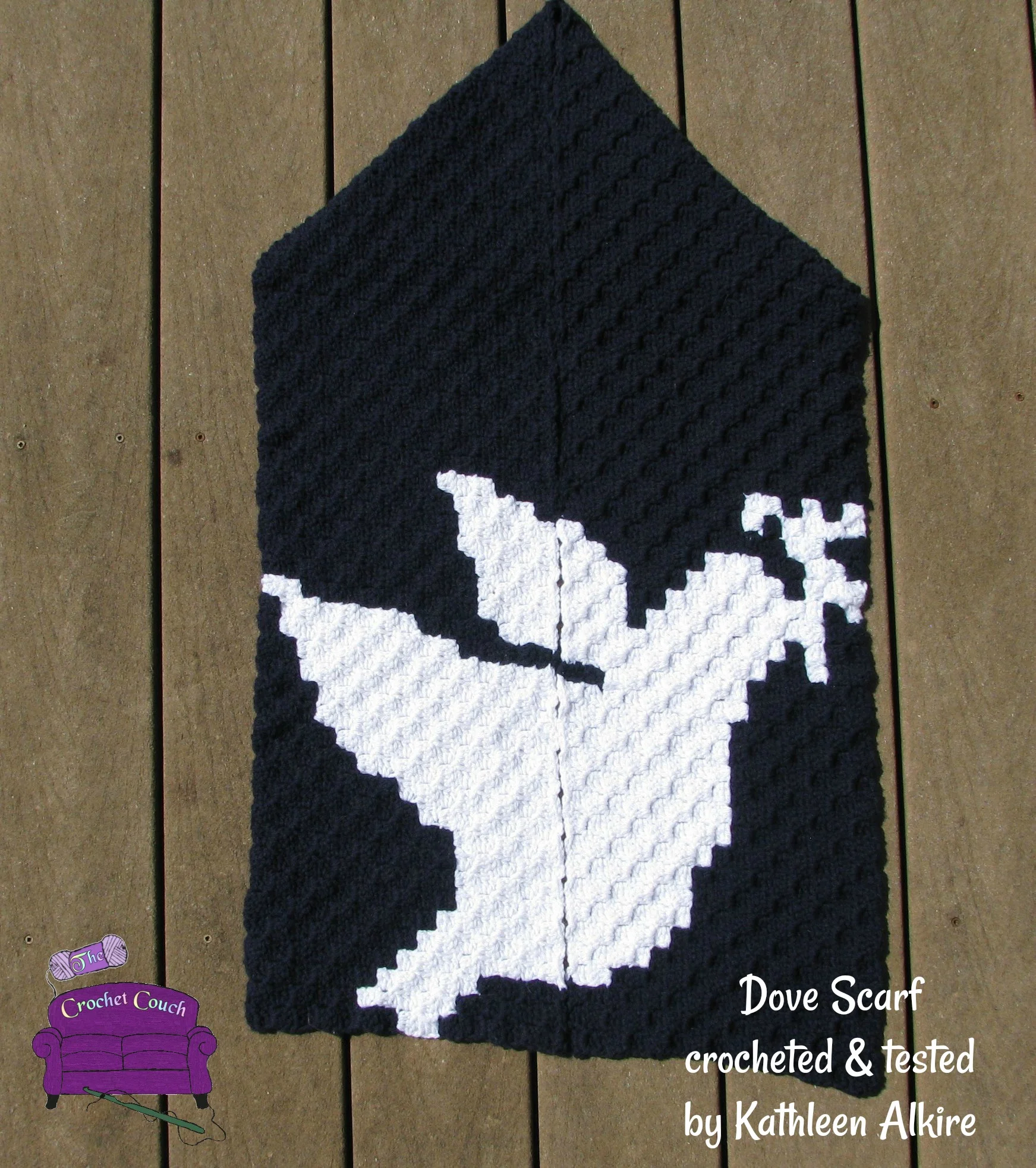 Dove Scarf, C2C Crochet Pattern