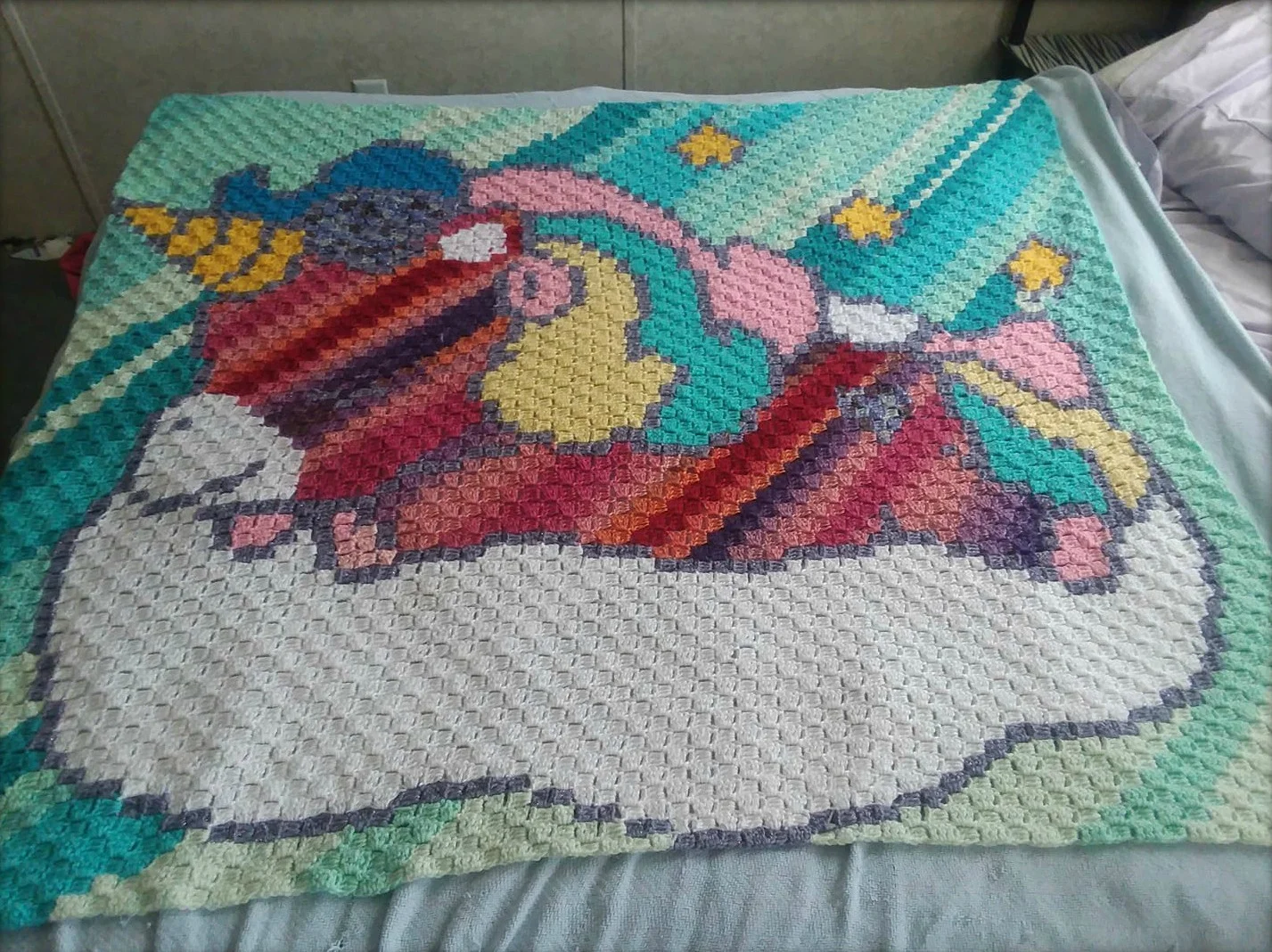 Unicorn Baby Afghan, C2C Crochet Pattern
