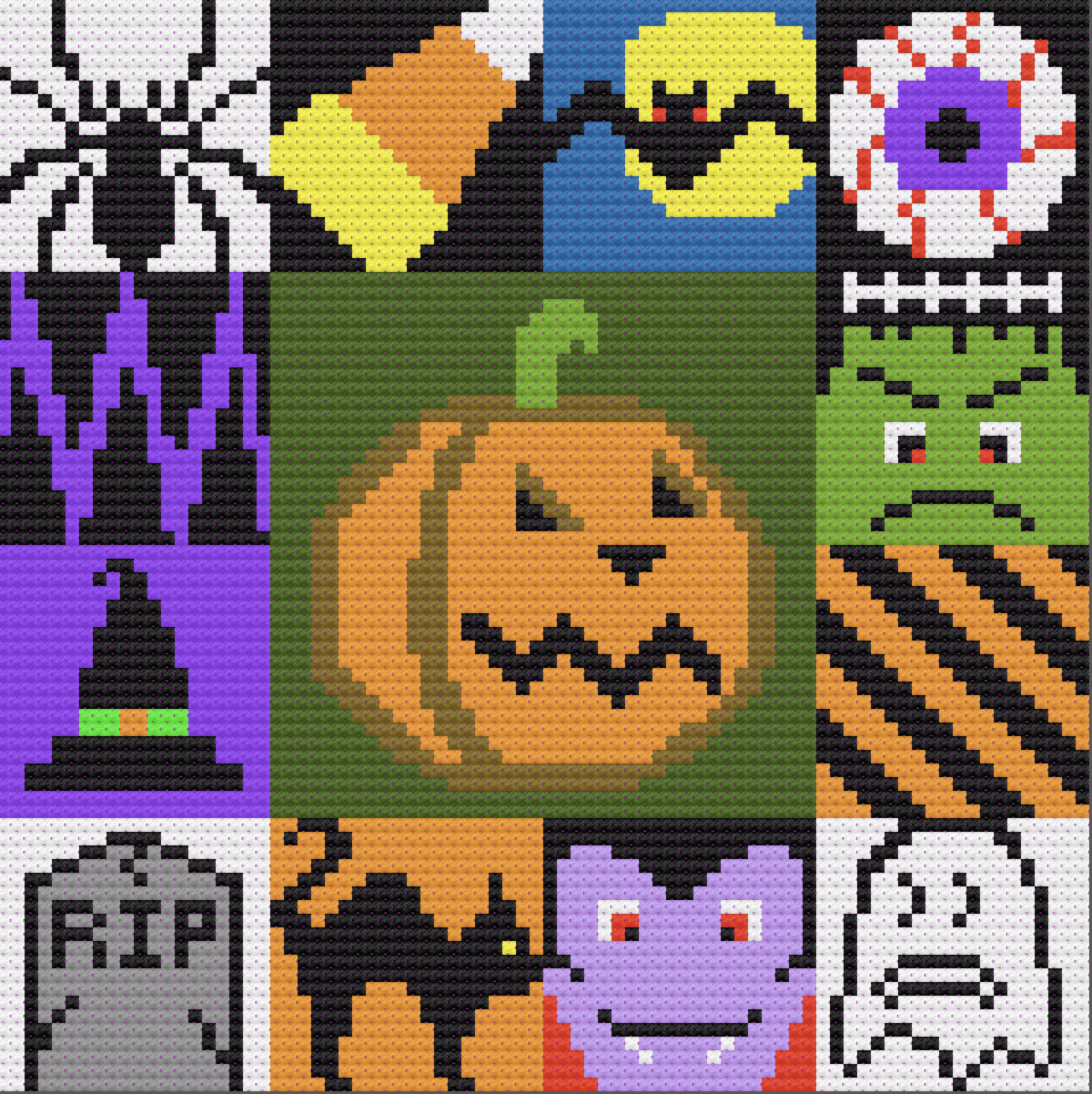 Halloween Afghan, C2C Crochet Pattern