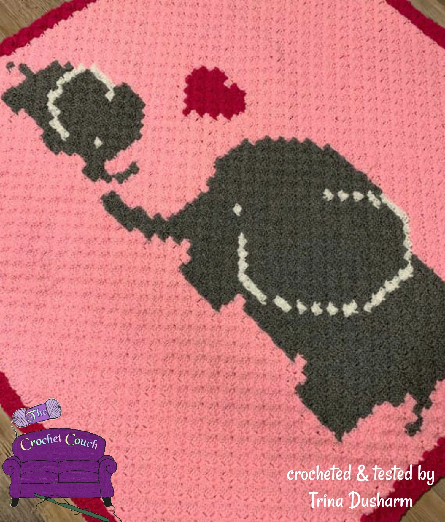 Elephant Mommy and Baby Afghan, C2C Crochet Pattern