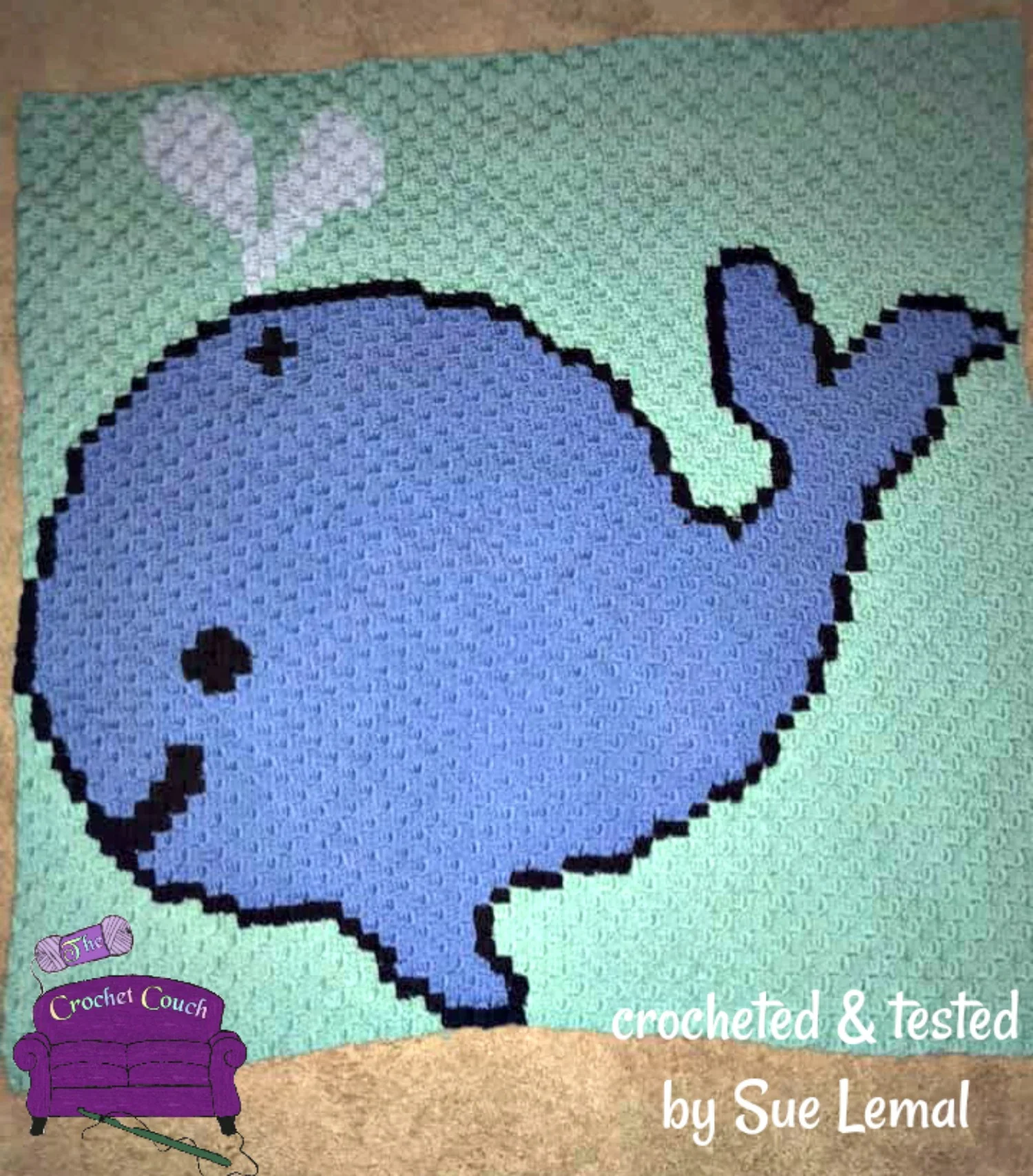 Whale of a Time Baby Afghan, C2C Crochet Pattern