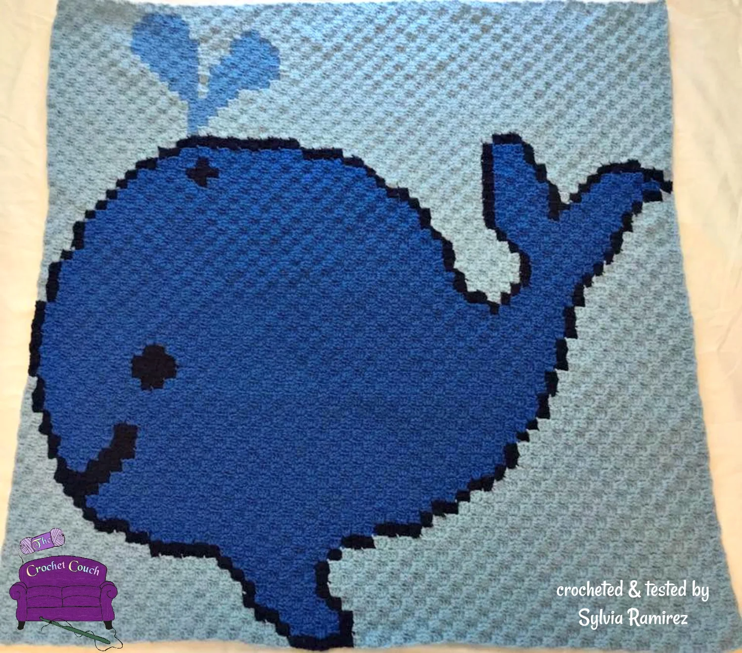 Whale of a Time Baby Afghan, C2C Crochet Pattern