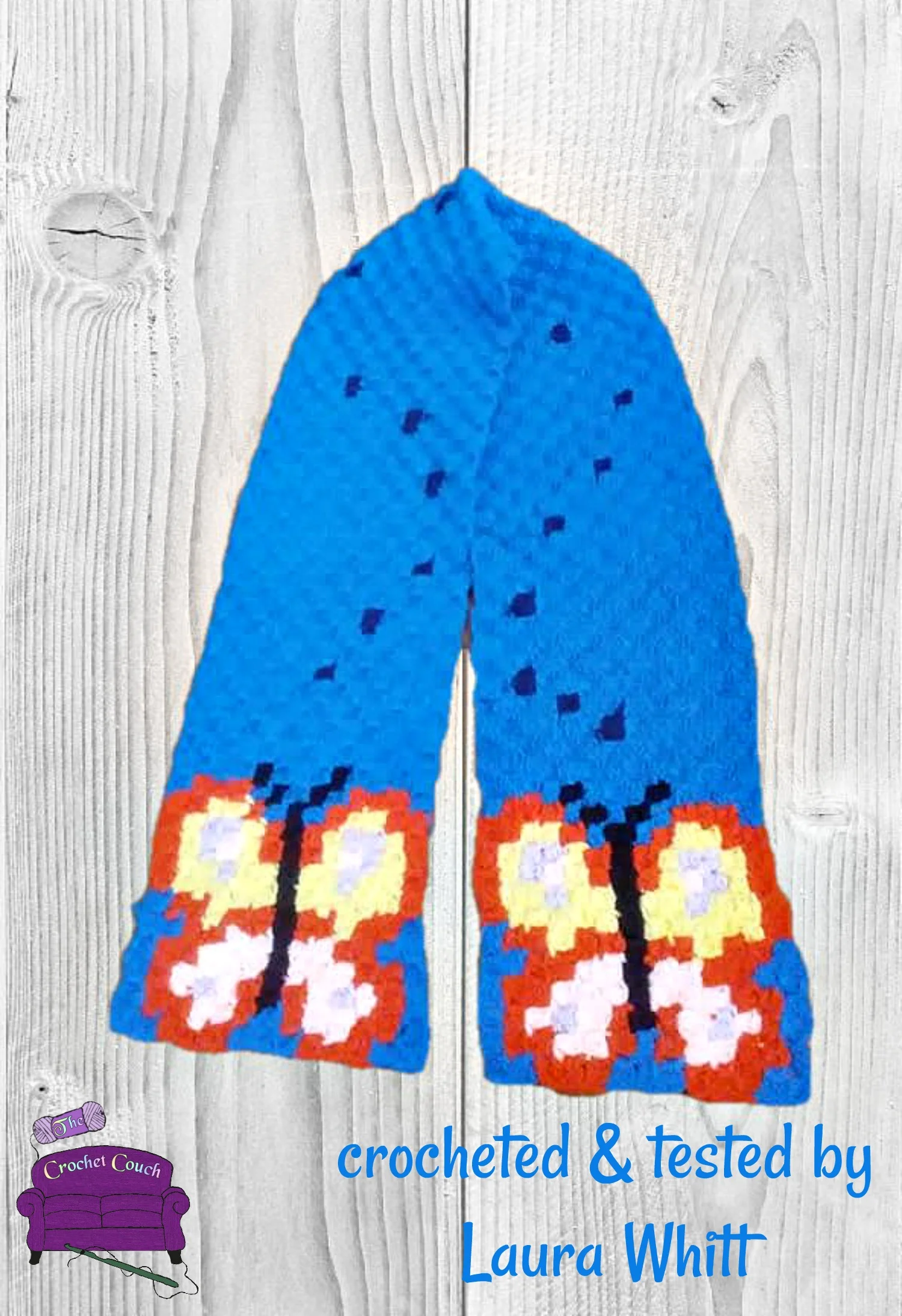 Butterfly Scarf, C2C Crochet Pattern