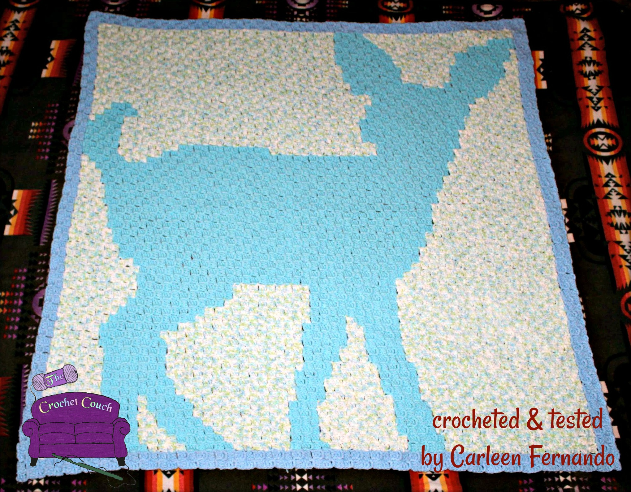 Fawn Silhouette Baby Afghan, C2C Crochet Pattern