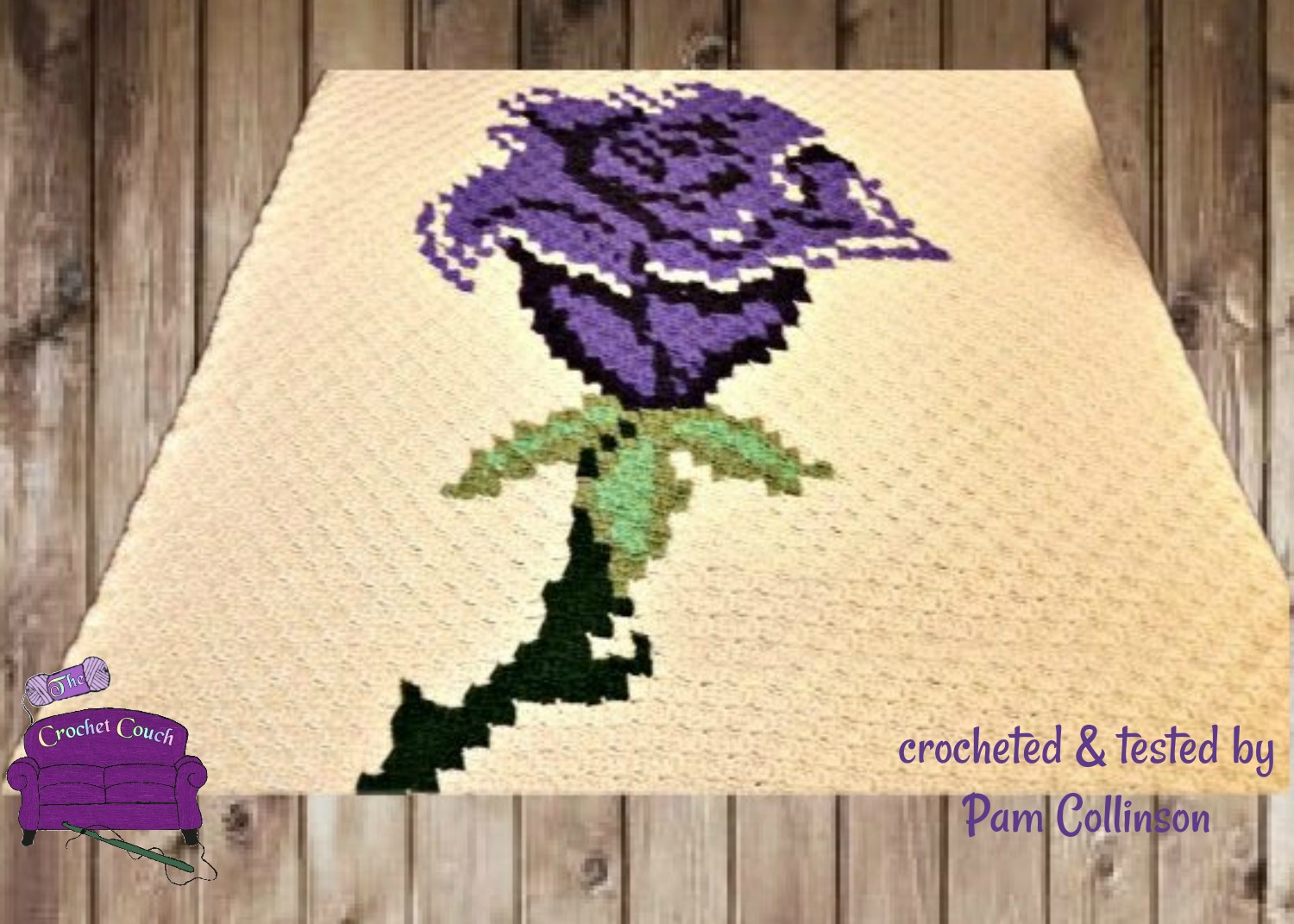 Single Rose Throw, C2C Crochet Pattern