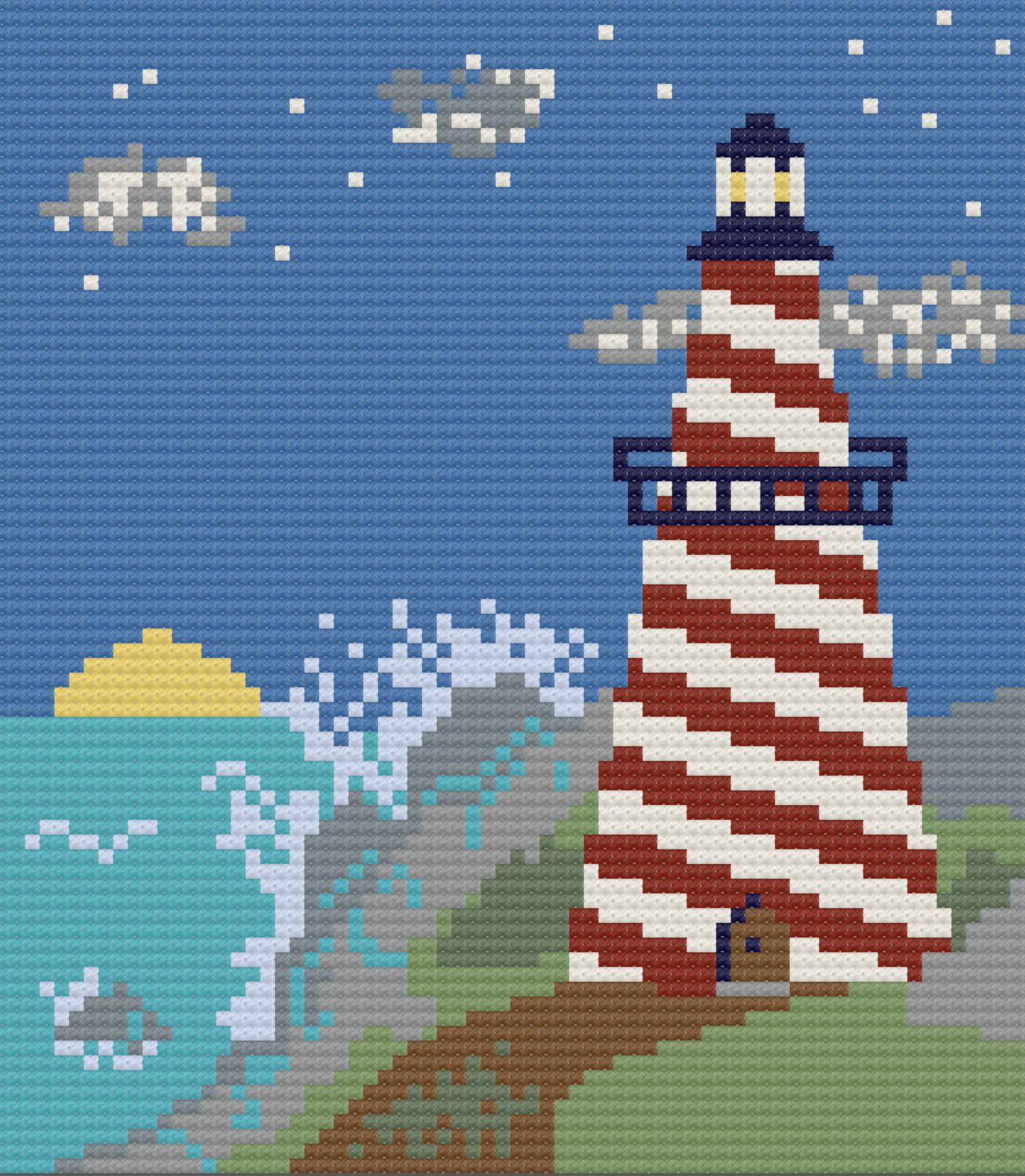Lighthouse Afghan, C2C Crochet Pattern