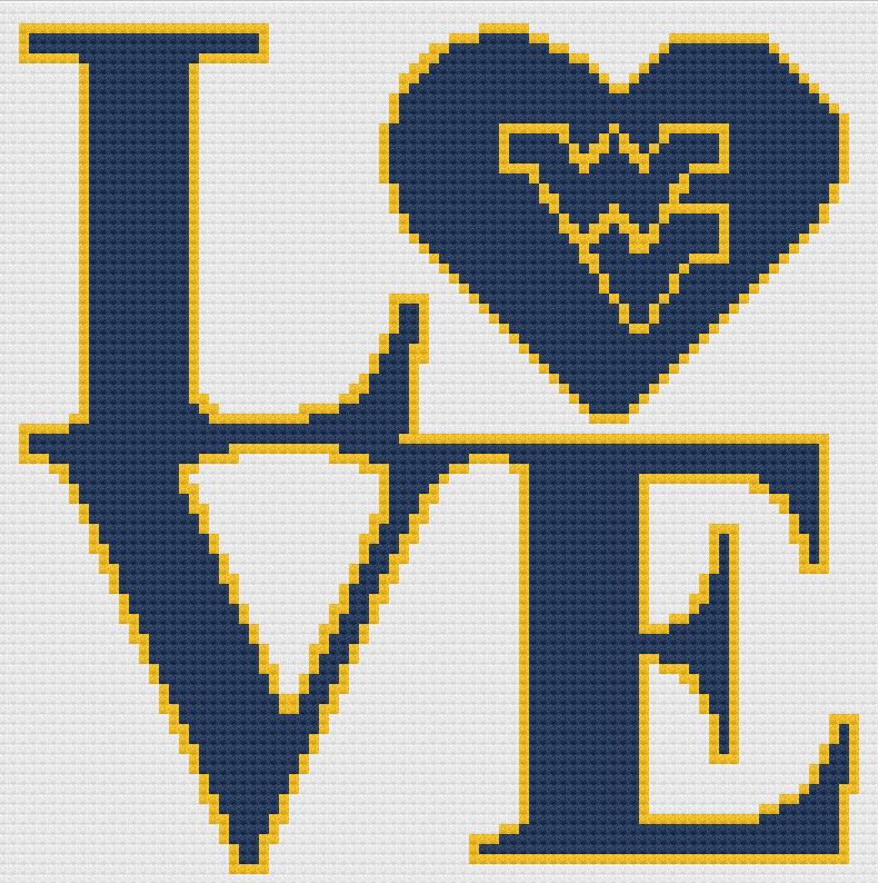 West Virginia Love Afghan, C2C Crochet Pattern, Written Row by Row, Color Counts, Instant Download, C2C Graph, C2C Pattern, Graphgan Pattern, Corner to Corner, Graphgan, Crochet Pattern