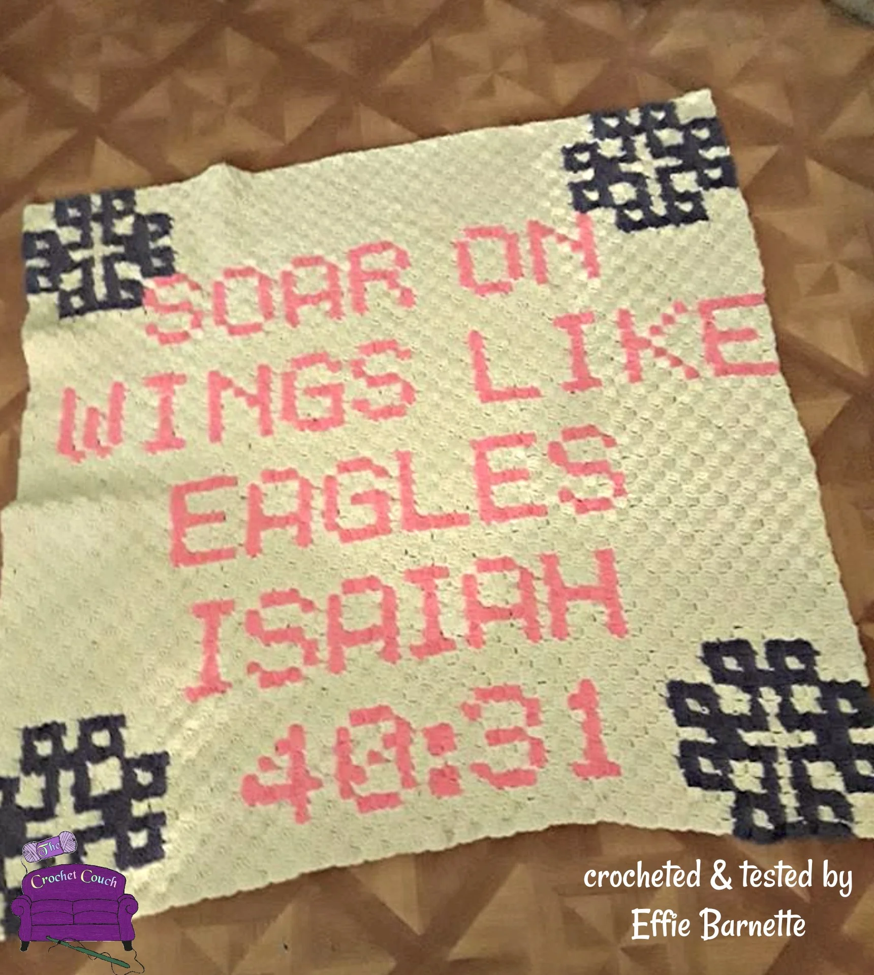 Isaiah 40:13 Afghan, C2C Crochet Pattern