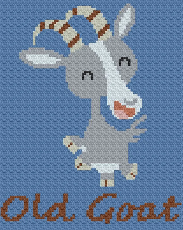 Old Goat Afghan, C2C Crochet Pattern, Written Row by Row, Color Counts, Instant Download, C2C Graph, C2C Pattern, Graphgan Pattern, Corner to Corner, Graphgan, Crochet Pattern