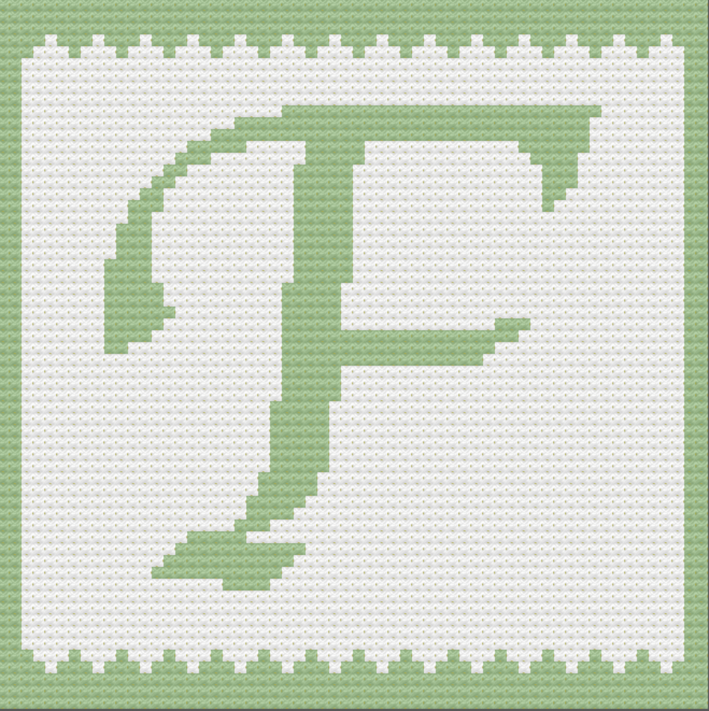 letter f kids afghan c2c crochet pattern