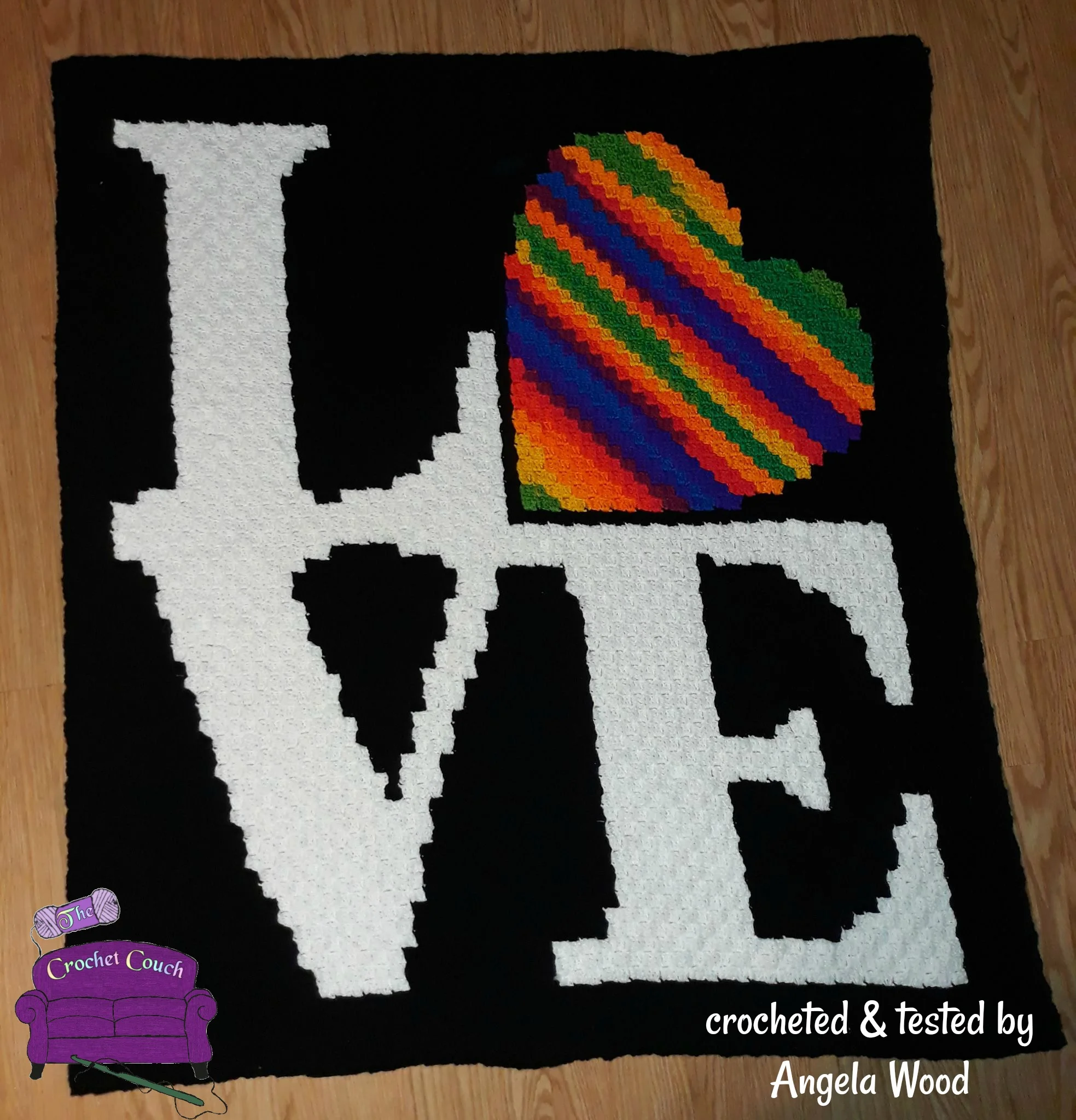 LOVE Afghan, C2C Crochet Pattern, Written Row by Row, Color Counts, Instant Download, C2C Graph, C2C Pattern, Graphgan Pattern, Corner to Corner, Graphgan, Crochet Pattern
