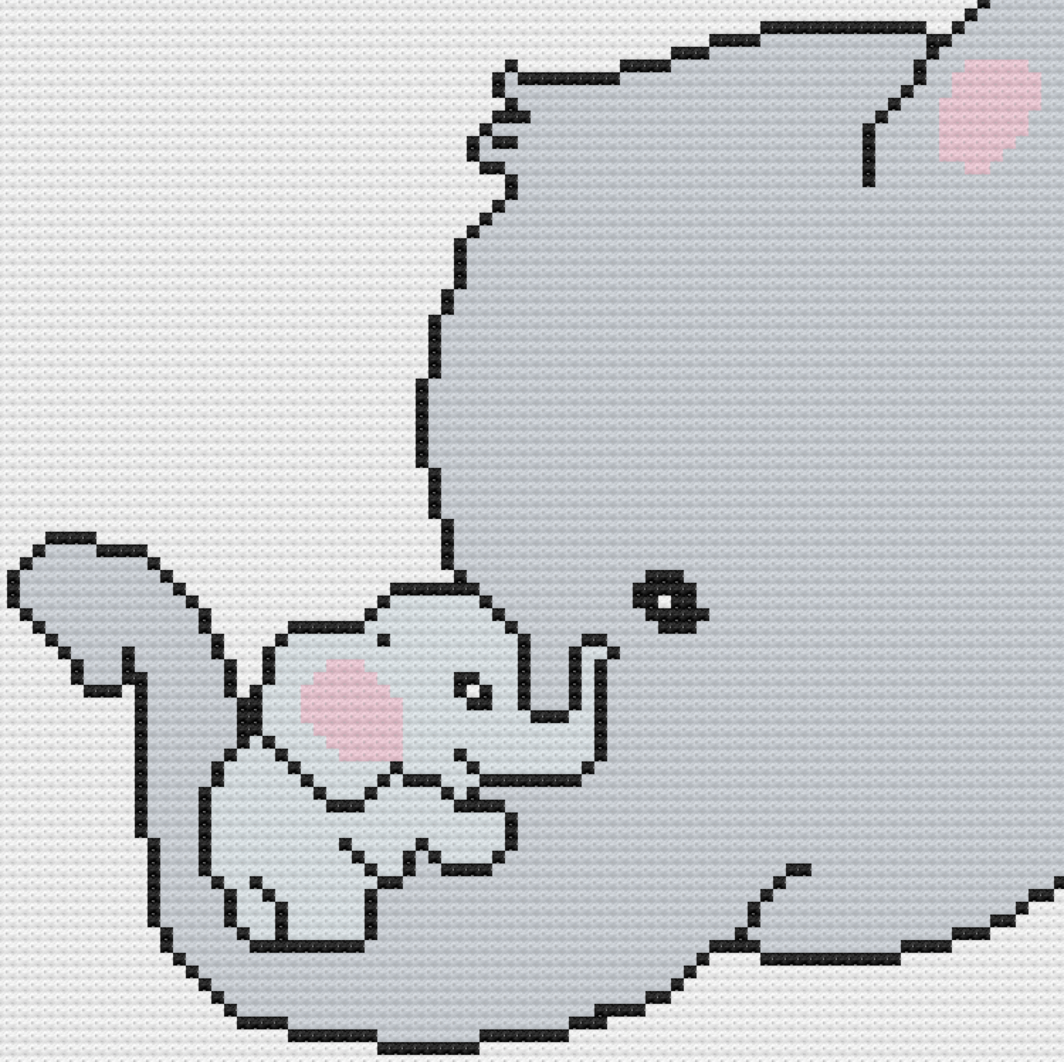 Elephant Holding Baby Afghan, C2C Crochet Pattern, Written Row by Row, Color Counts, Instant Download, C2C Graph, C2C Pattern, Graphgan Pattern, Corner to Corner, Graphgan, Crochet Pattern