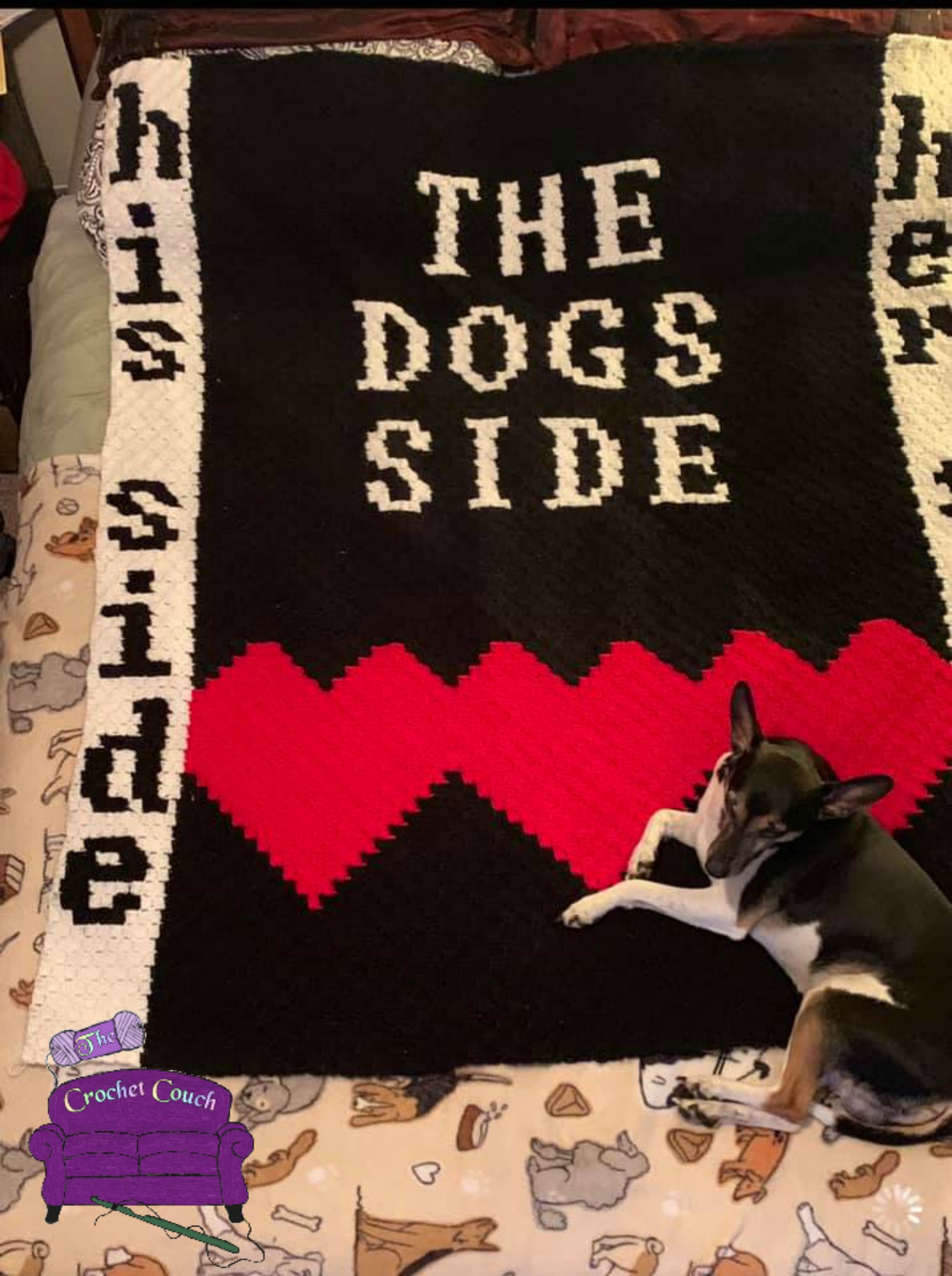 Dogs Side Afghan, C2C Crochet Pattern, Written Row by Row, Color Counts, Instant Download, C2C Graph, C2C Pattern, Graphgan Pattern, Corner to Corner, Graphgan, Crochet Pattern