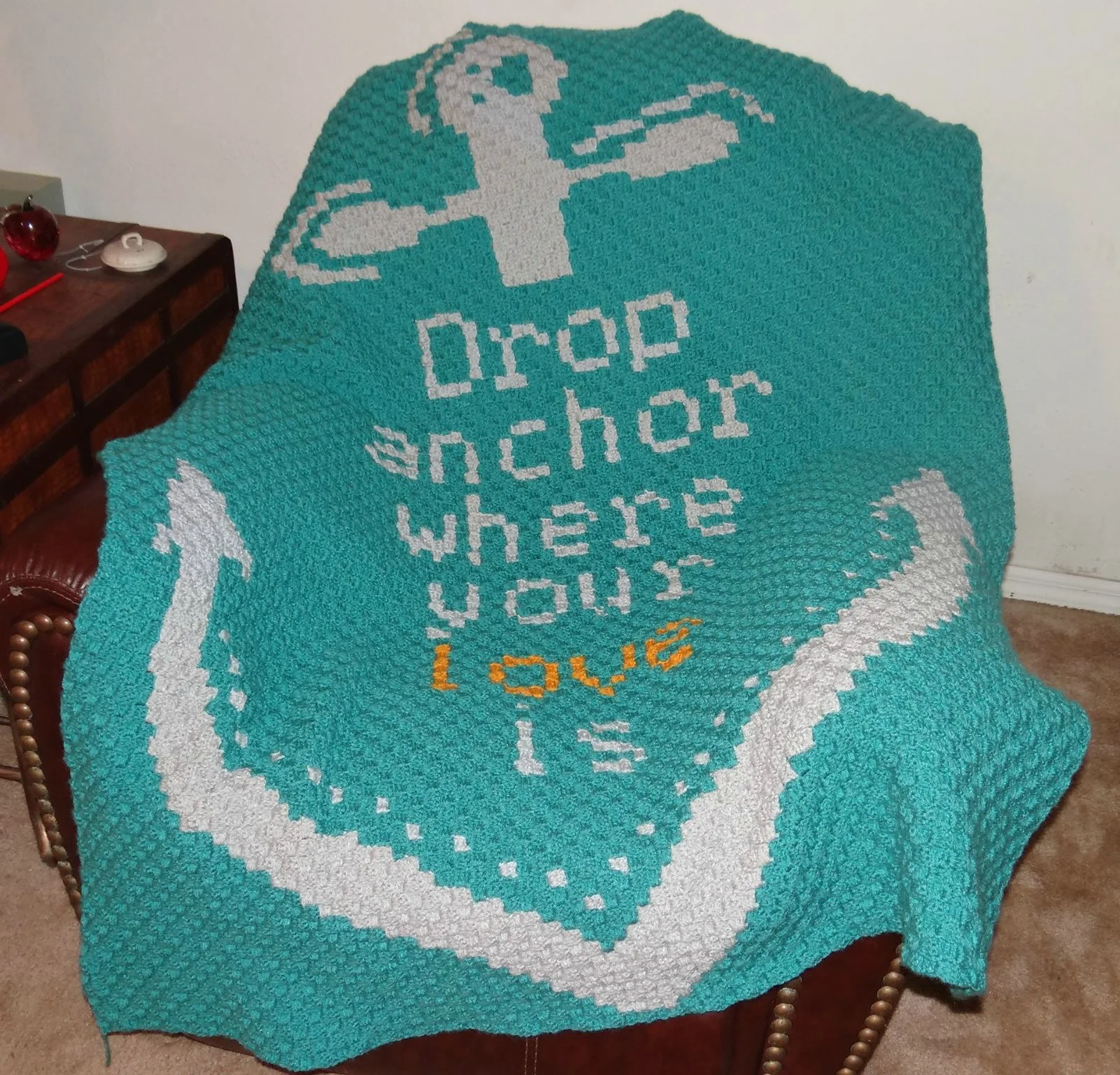 Drop Anchor Afghan, C2C Crochet Pattern, Written Row by Row, Color Counts, Instant Download, C2C Graph, C2C Pattern, Graphgan Pattern, Corner to Corner, Graphgan, Crochet Pattern