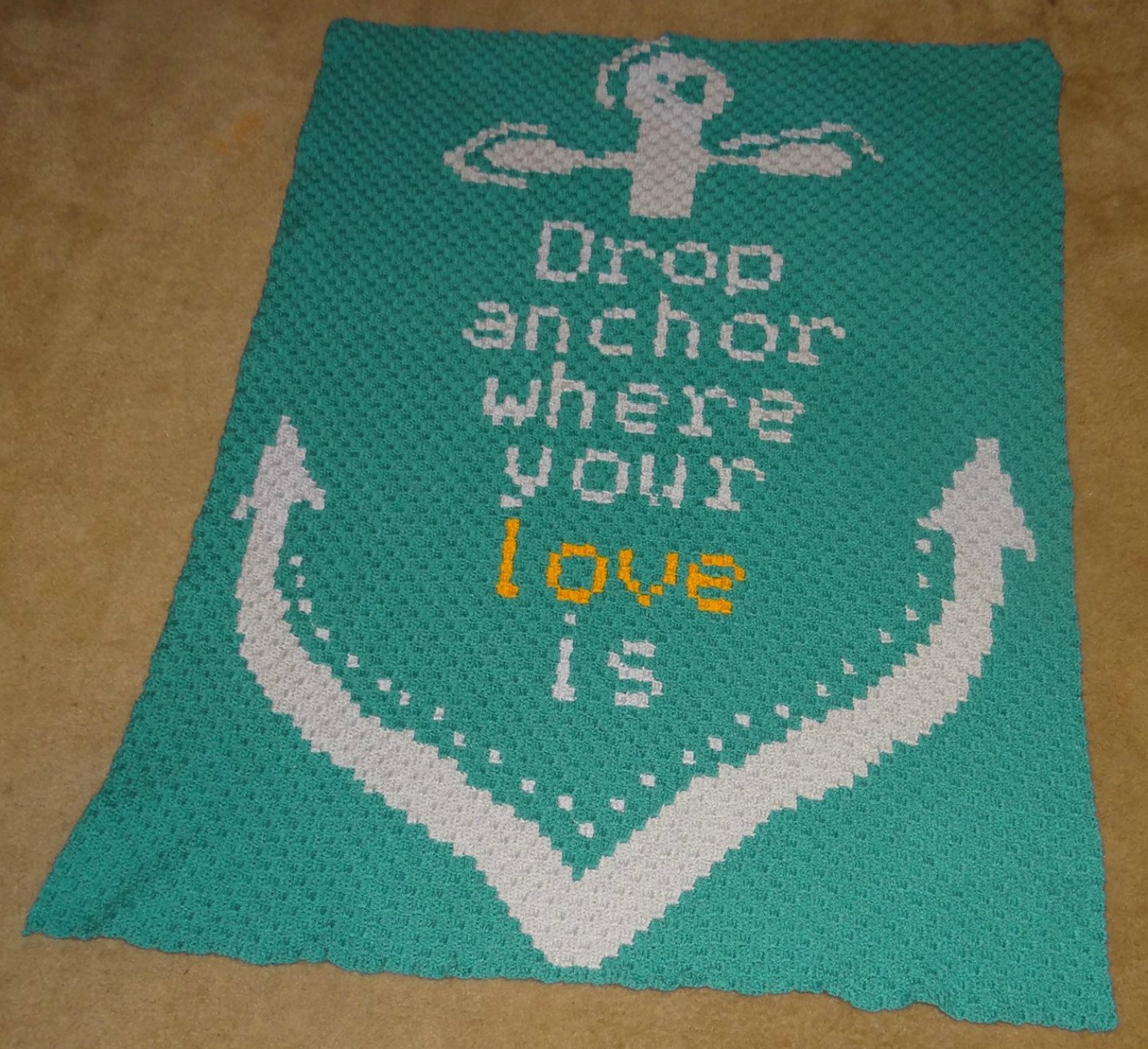 Drop Anchor Afghan, C2C Crochet Pattern, Written Row by Row, Color Counts, Instant Download, C2C Graph, C2C Pattern, Graphgan Pattern, Corner to Corner, Graphgan, Crochet Pattern