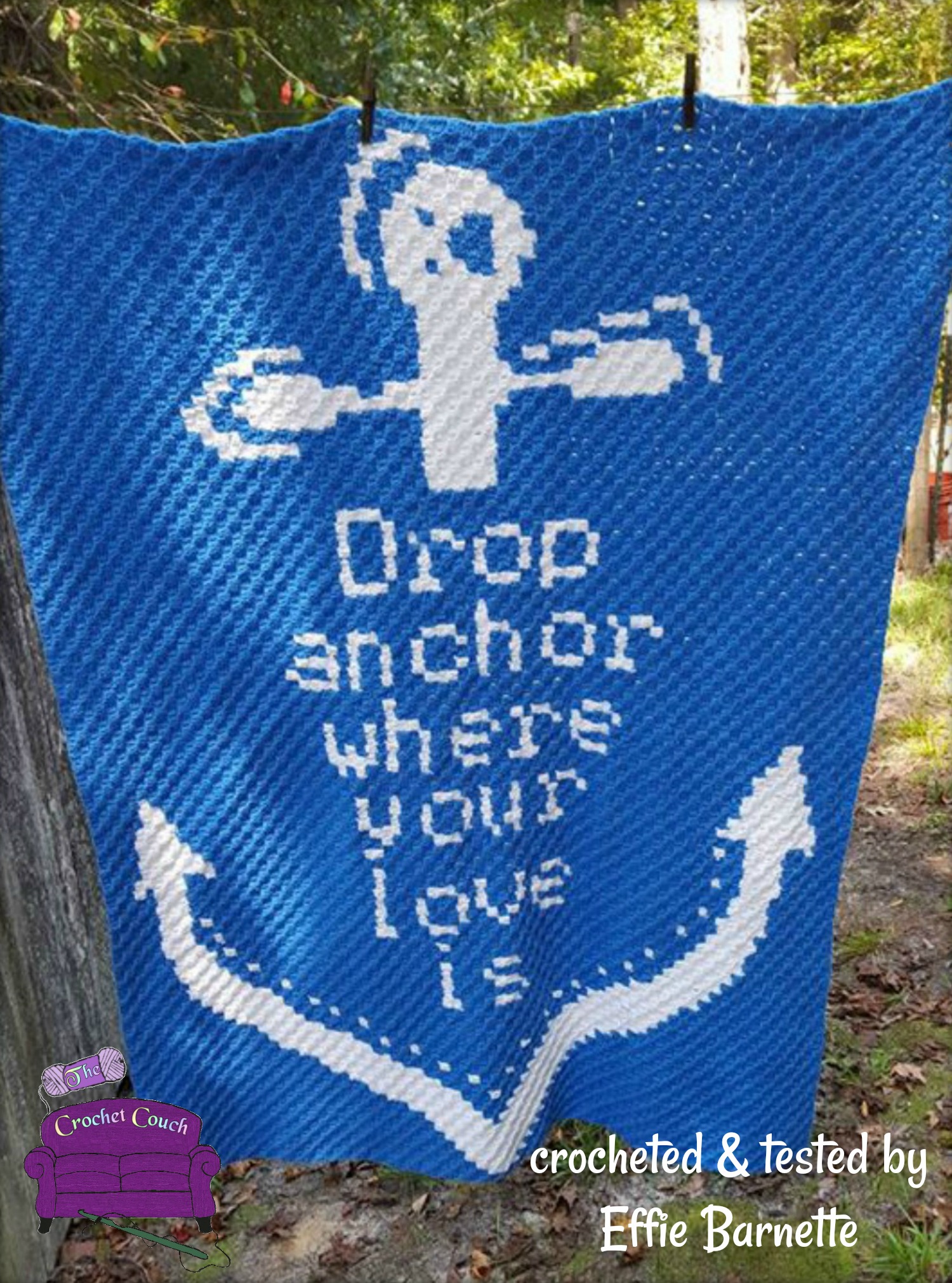 Drop Anchor Afghan, C2C Crochet Pattern, Written Row by Row, Color Counts, Instant Download, C2C Graph, C2C Pattern, Graphgan Pattern, Corner to Corner, Graphgan, Crochet Pattern
